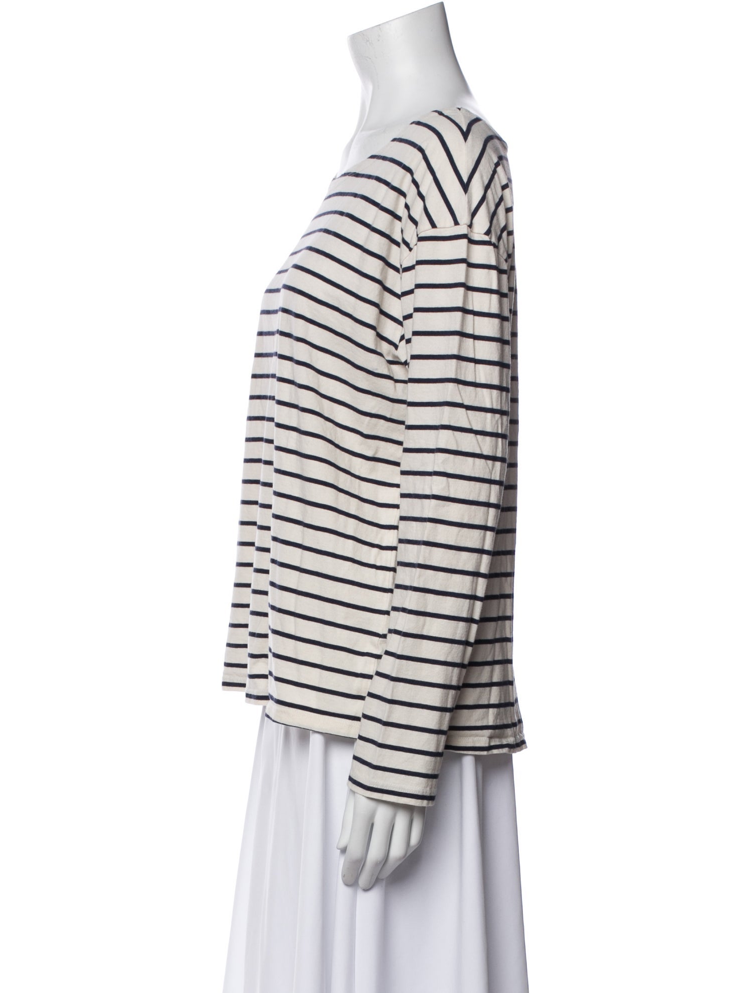 Nili Lotan Striped Bateau Neckline T-Shirt