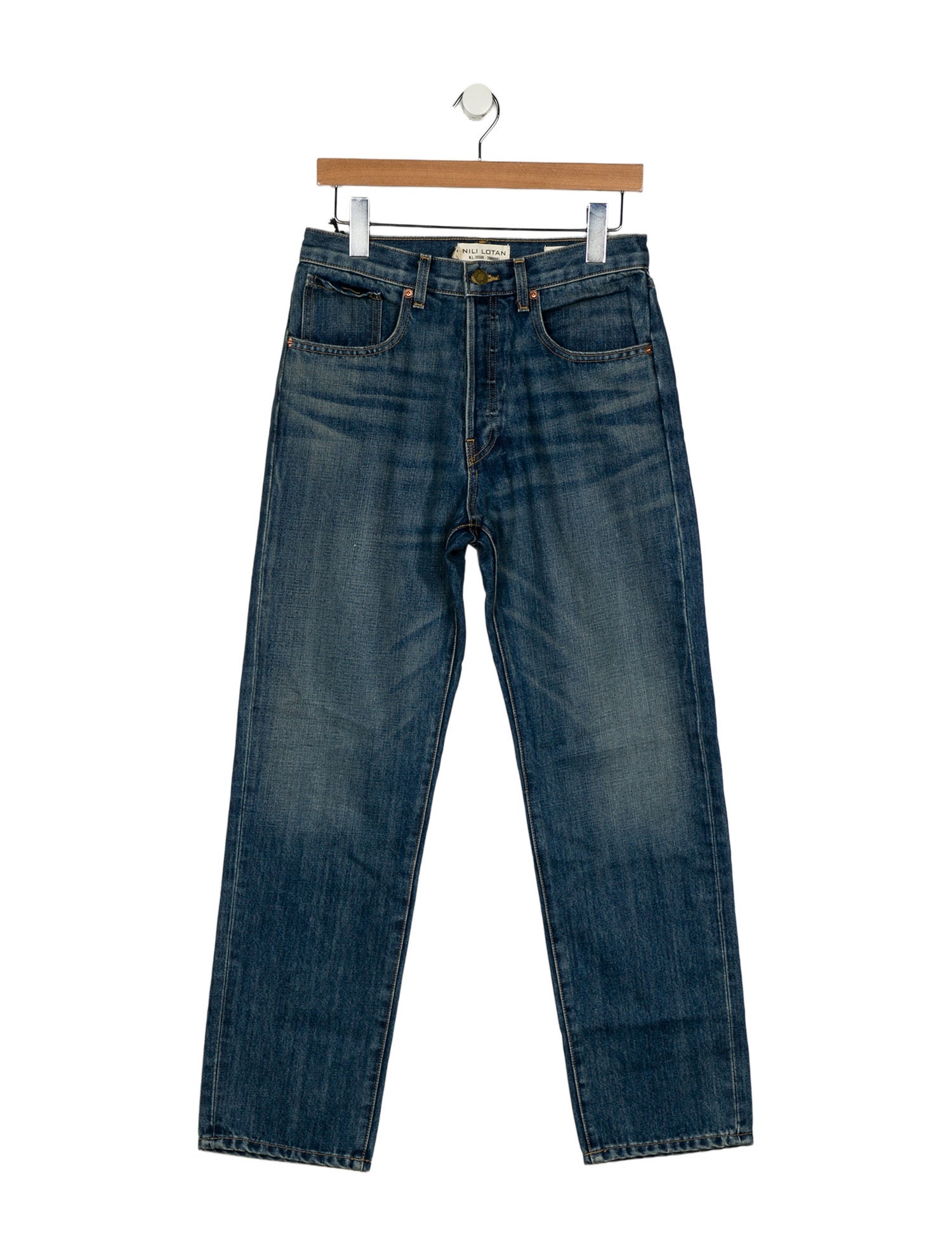 Nili Lotan High-Rise Straight Leg Jeans