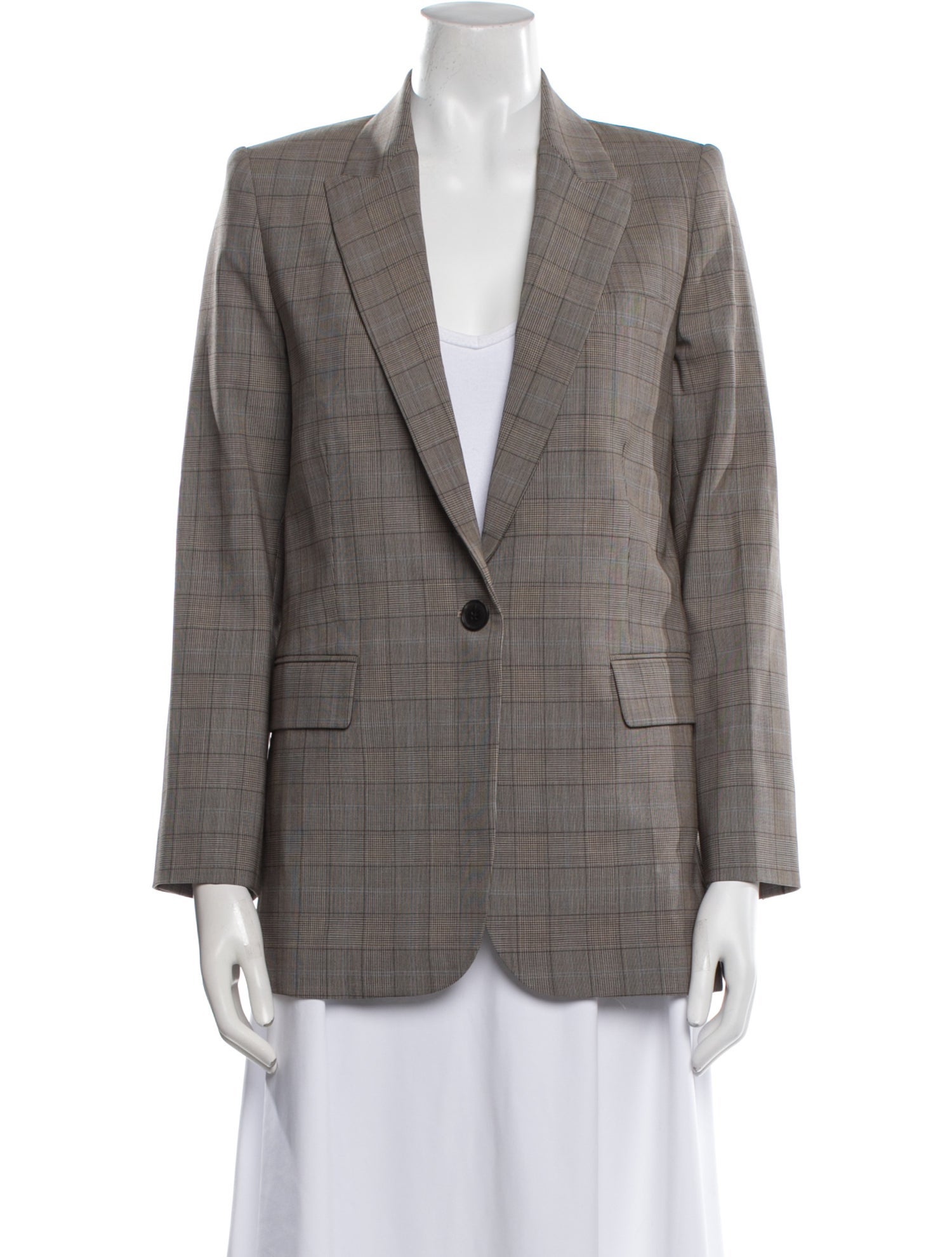Nili Lotan Wool Plaid Print Blazer w/ Tags
