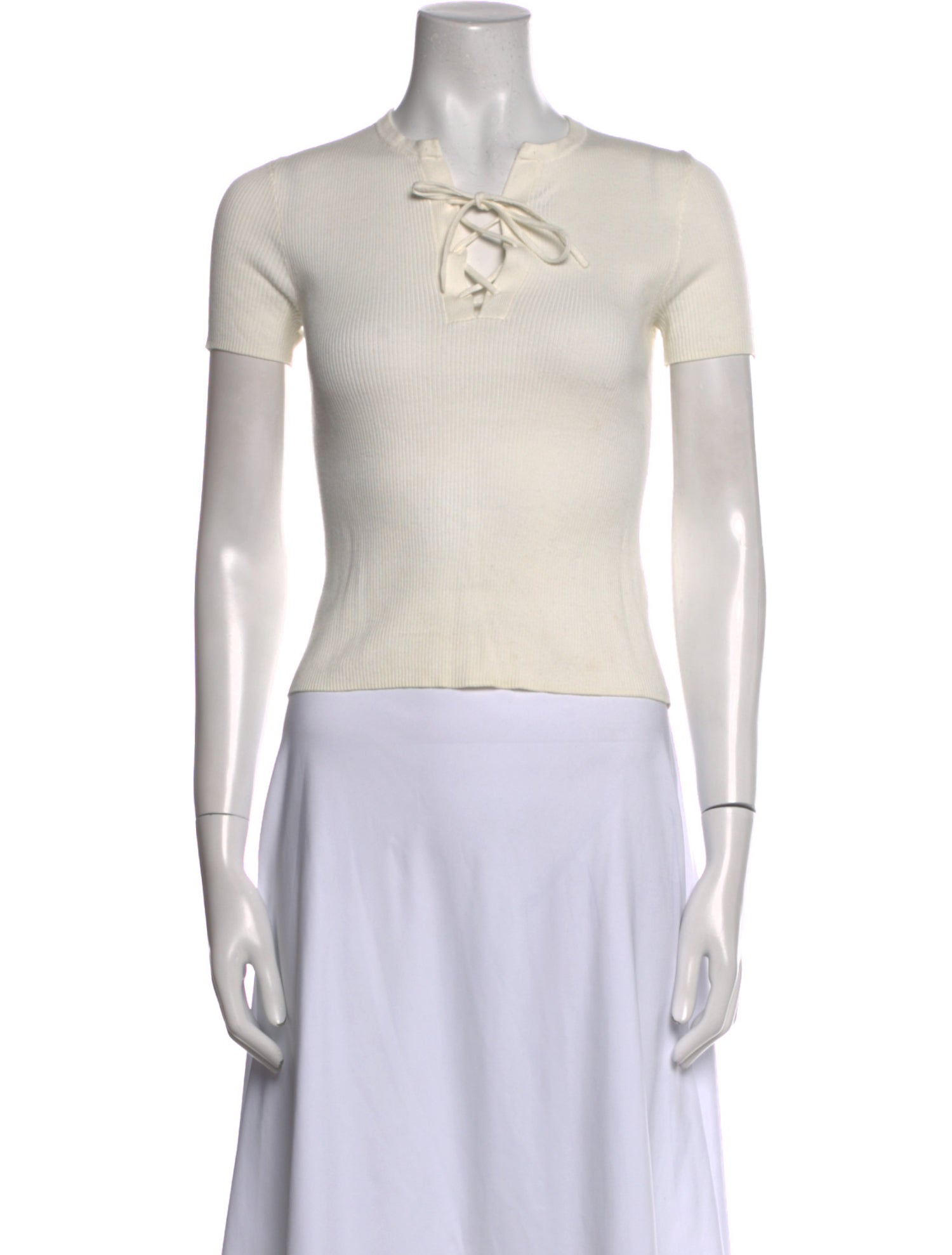 Nili Lotan V-Neck Short Sleeve Top