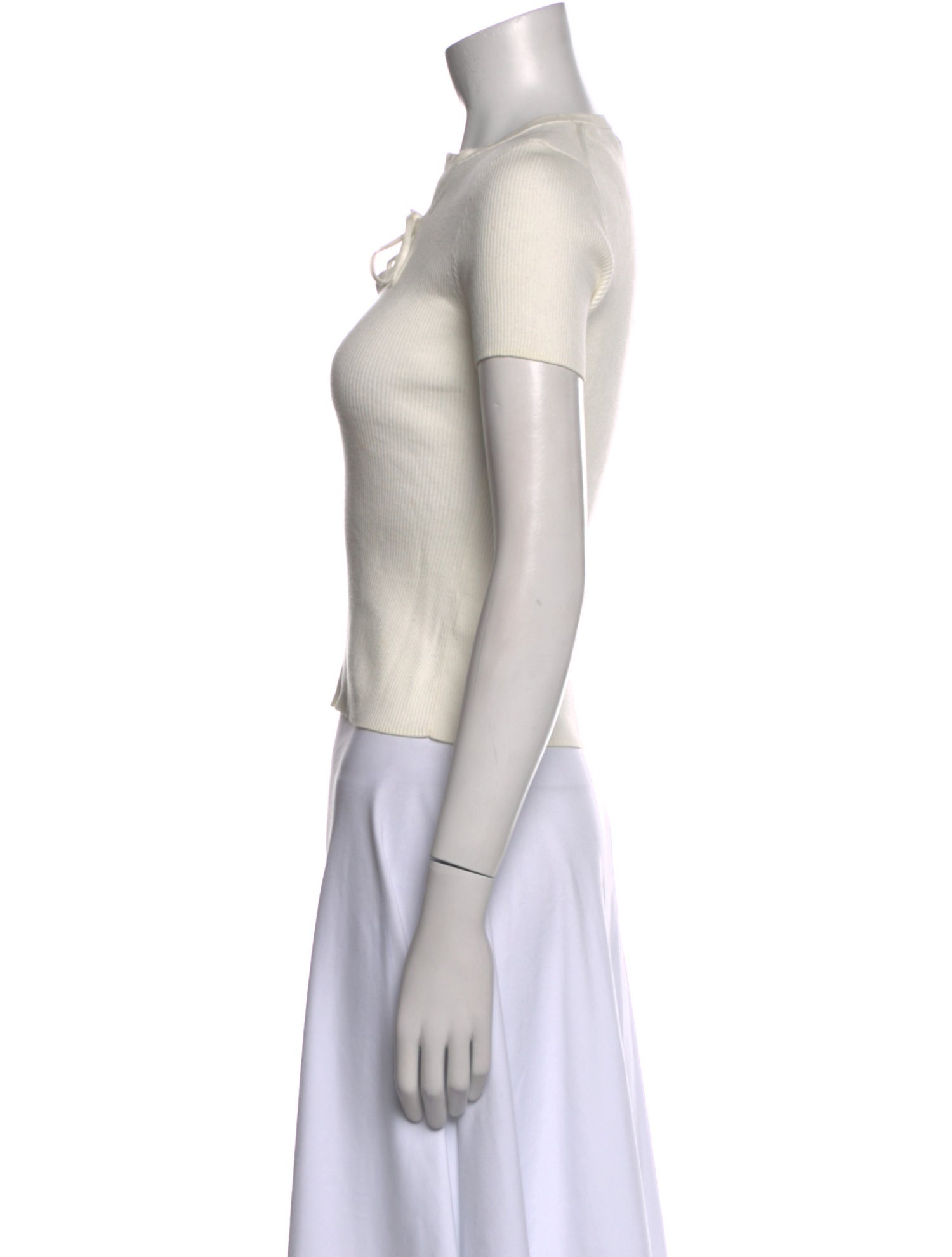 Nili Lotan V-Neck Short Sleeve Top