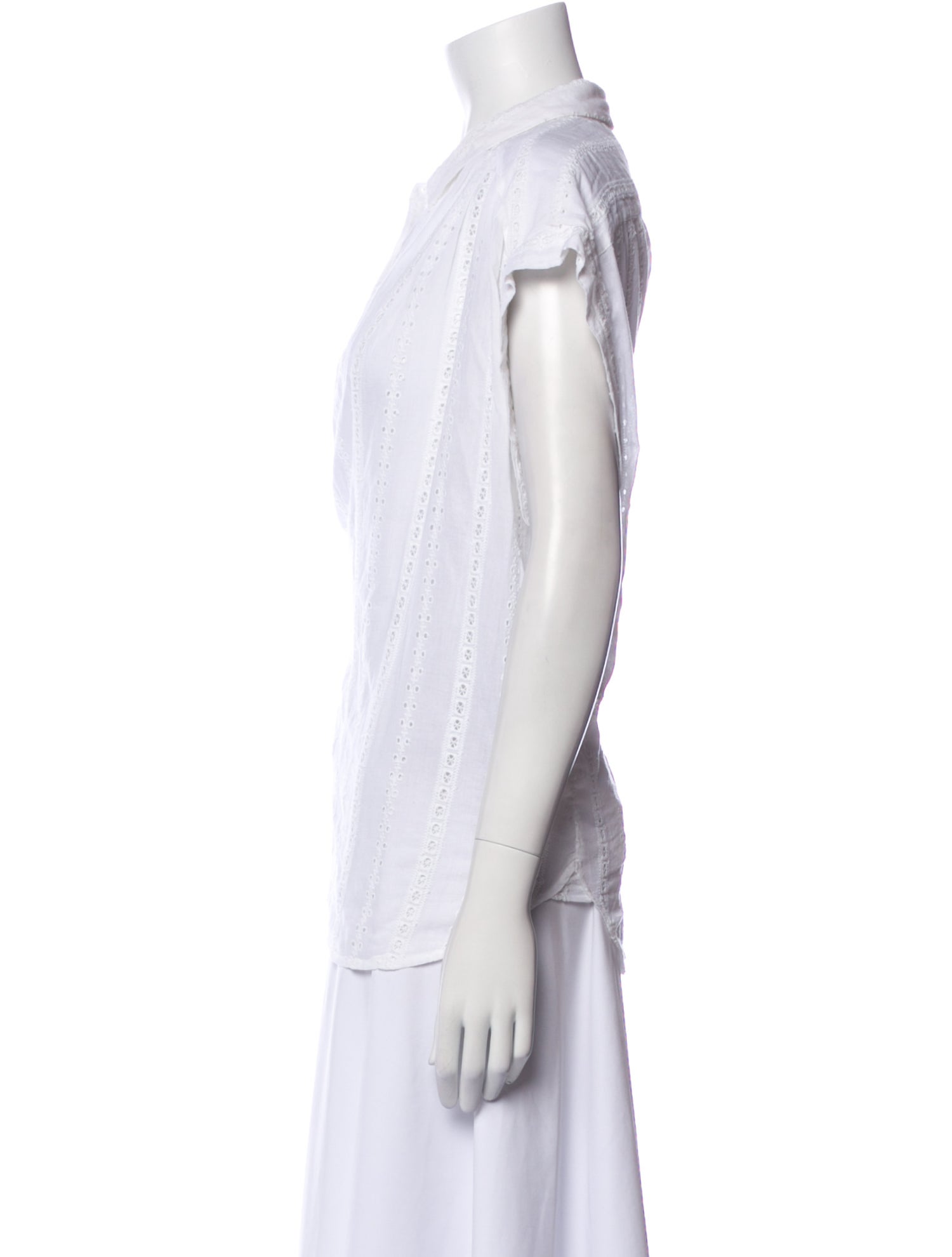 Nili Lotan Short Sleeve Button-Up Top