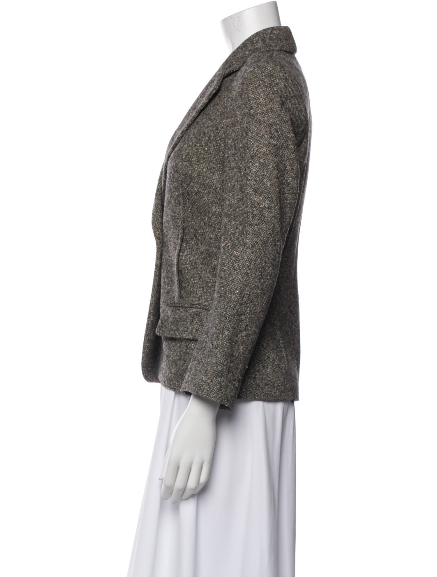 Nili Lotan Virgin Wool Plaid Print Blazer