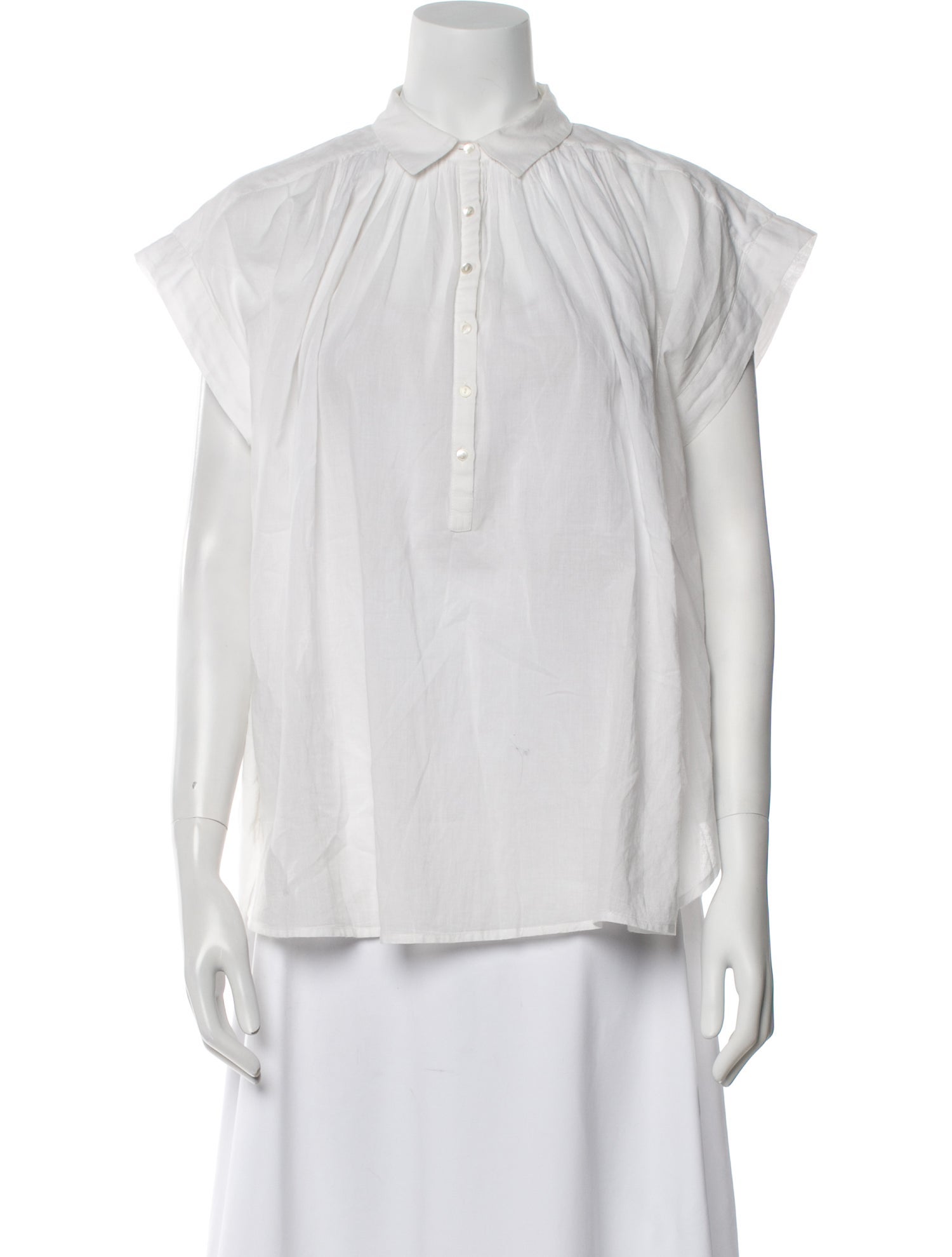 Nili Lotan Short Sleeve Button-Up Top