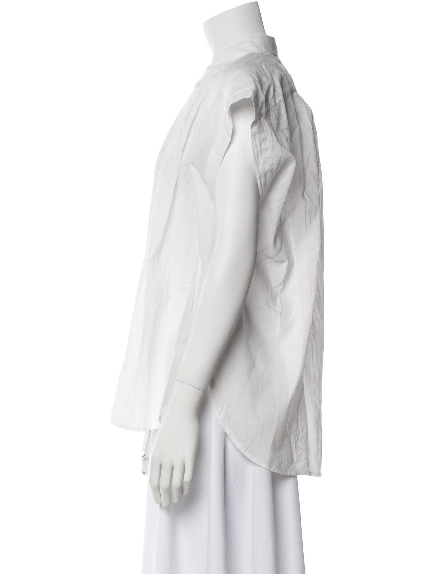 Nili Lotan Short Sleeve Button-Up Top