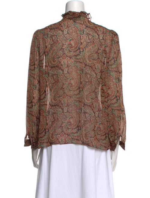 Nili Lotan Silk Paisley Print Blouse