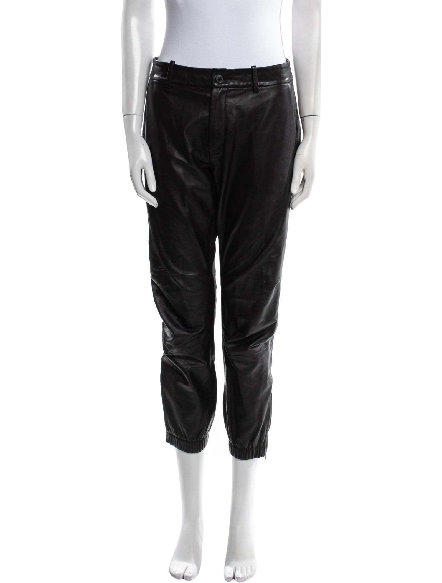Nili Lotan Lambskin Straight Leg Pants
