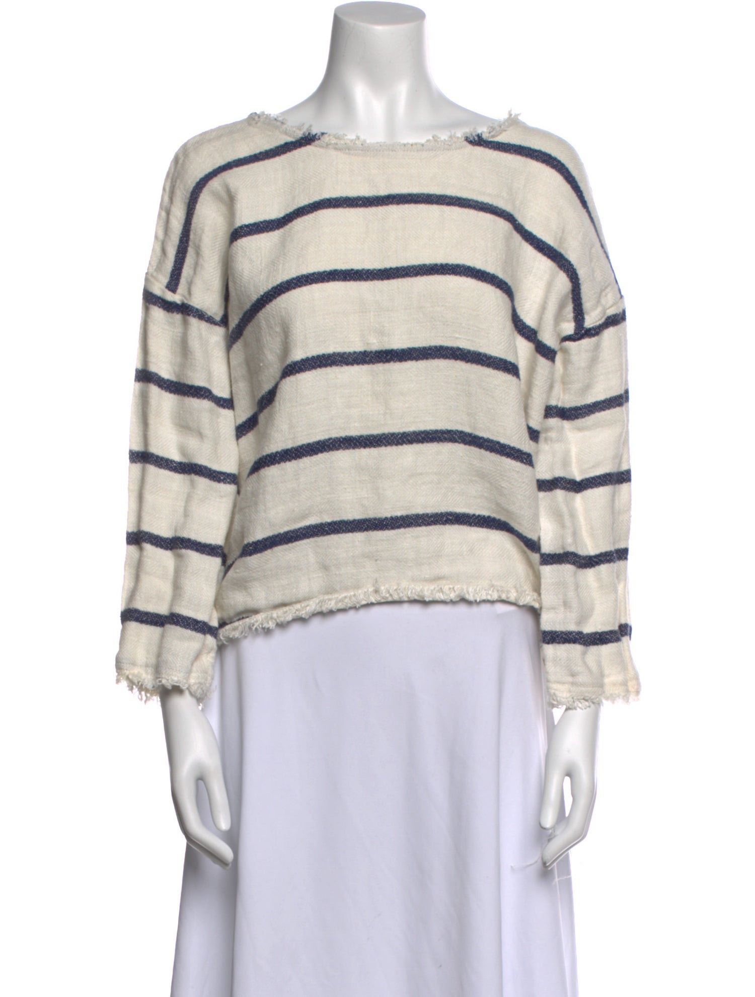 Nili Lotan Linen Striped Crop Top