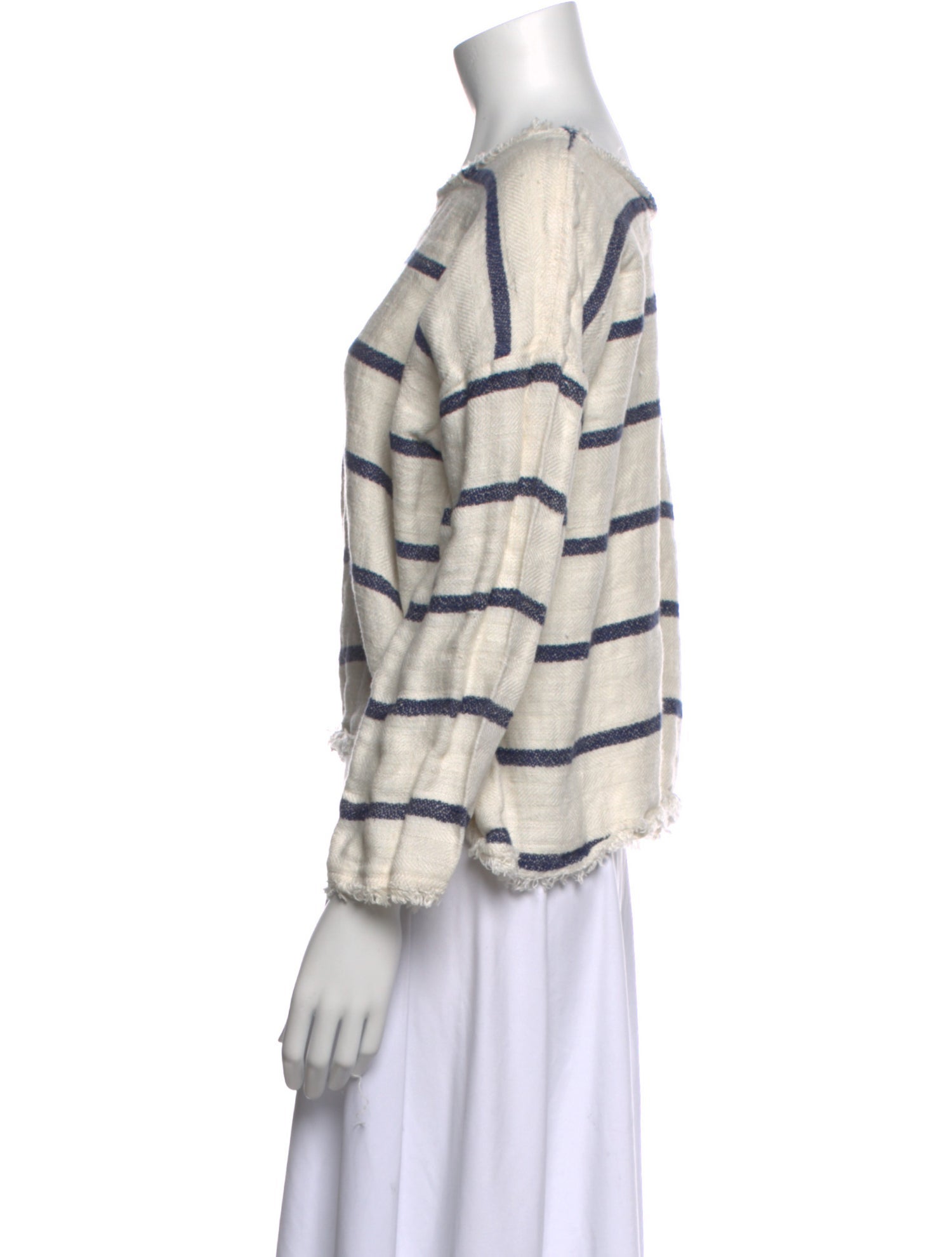 Nili Lotan Linen Striped Crop Top