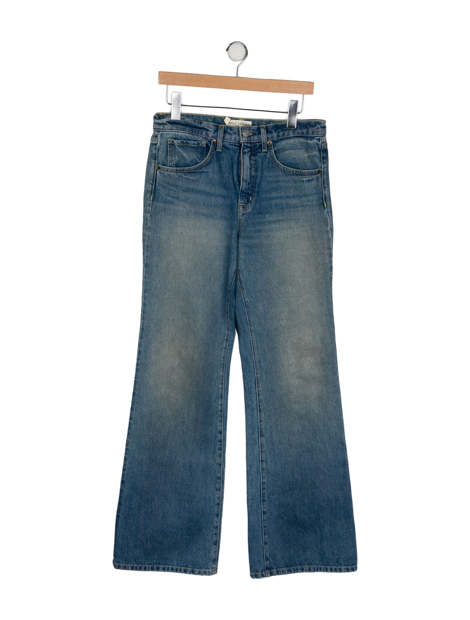 Nili Lotan Mid-Rise Wide Leg Jeans