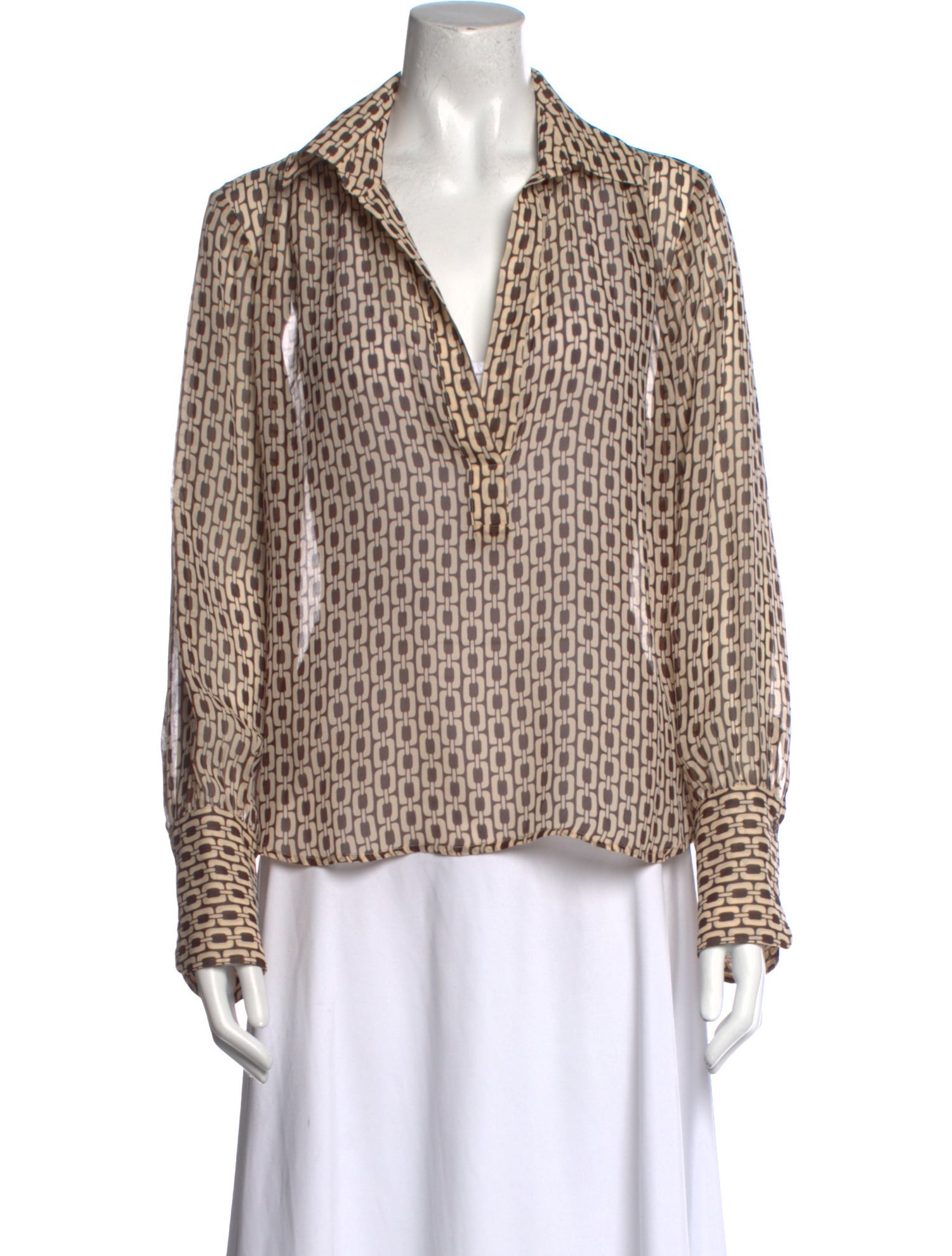 Nili Lotan Silk Printed Blouse