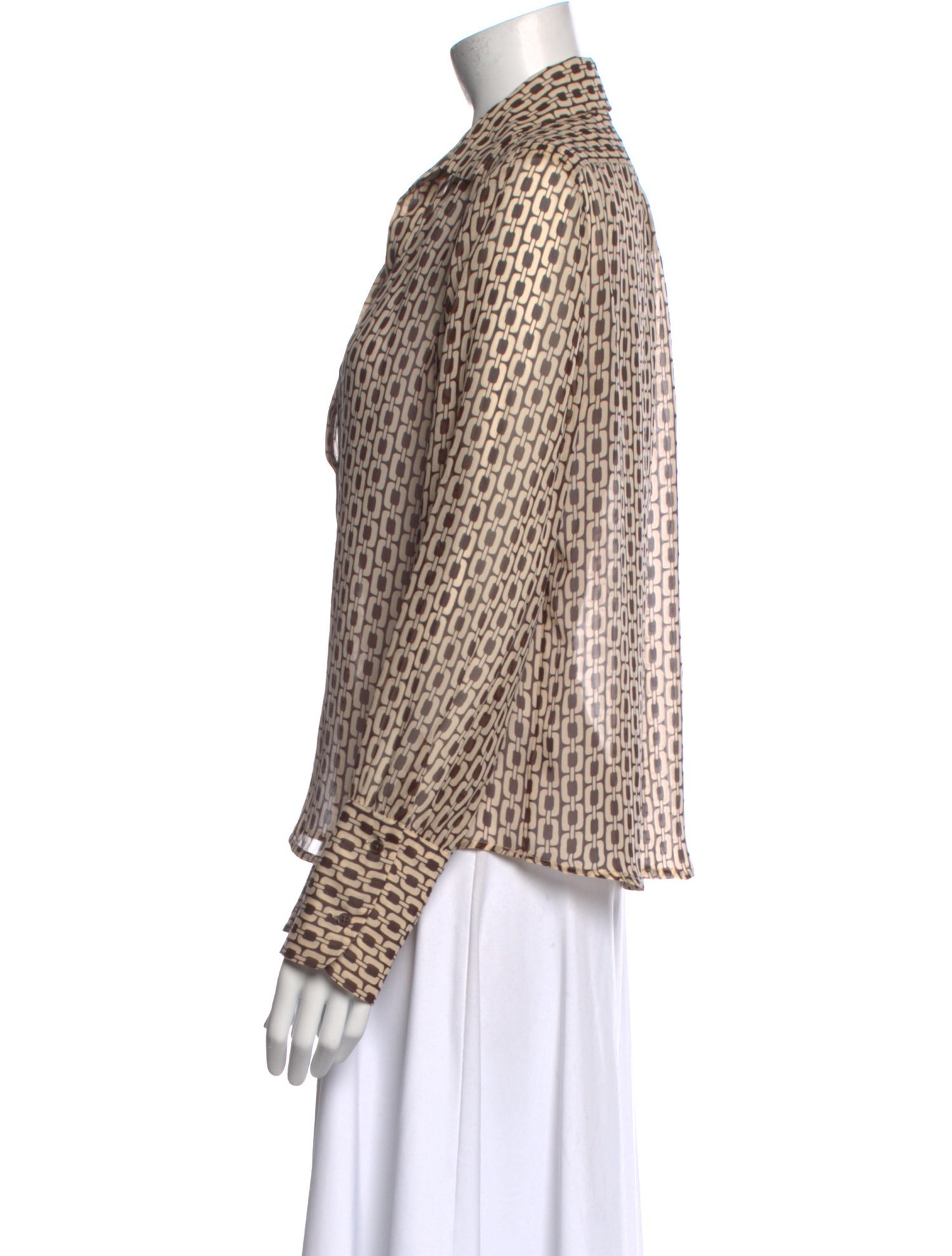 Nili Lotan Silk Printed Blouse