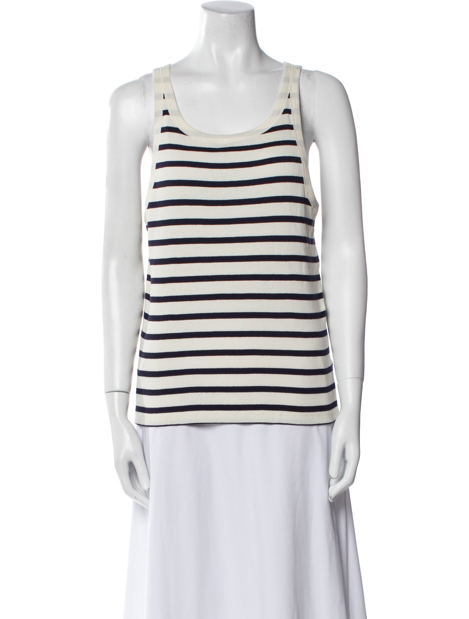 Nili Lotan Striped Scoop Neck Top