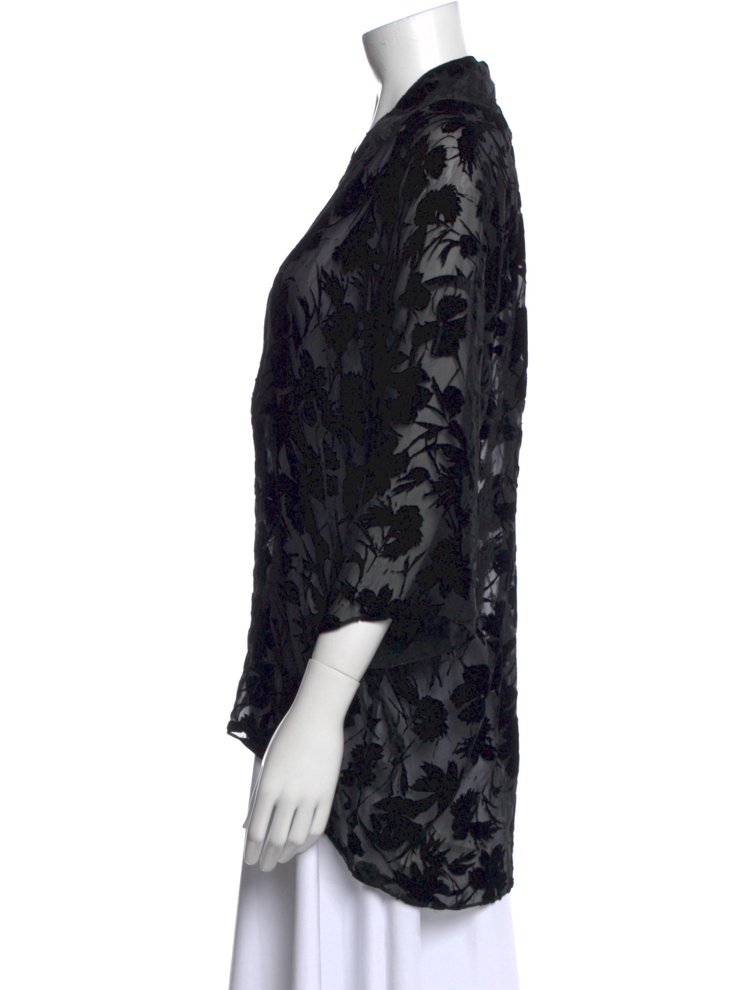 Nili Lotan Floral Print V-Neck Blouse