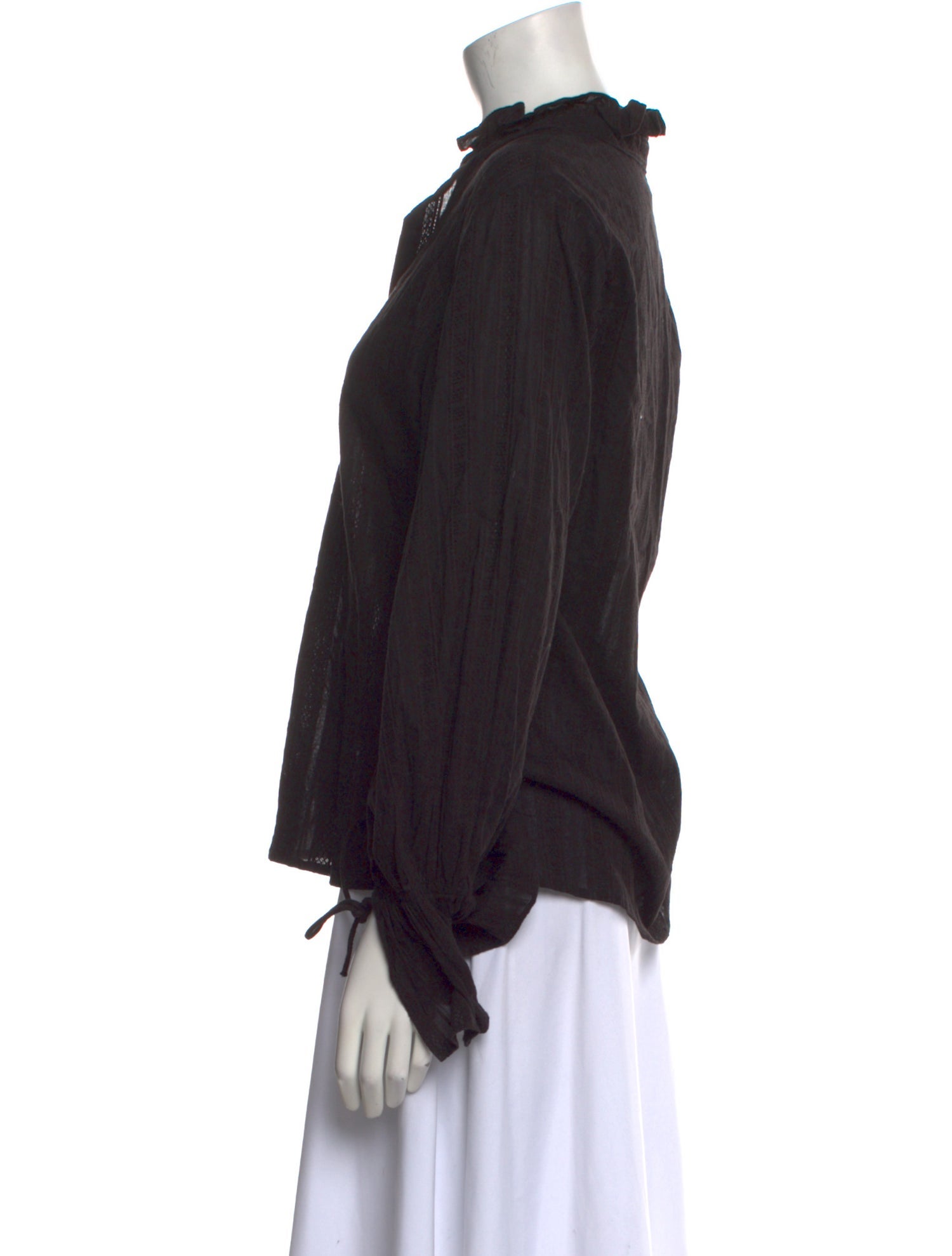 Nili Lotan V-Neck Long Sleeve Blouse