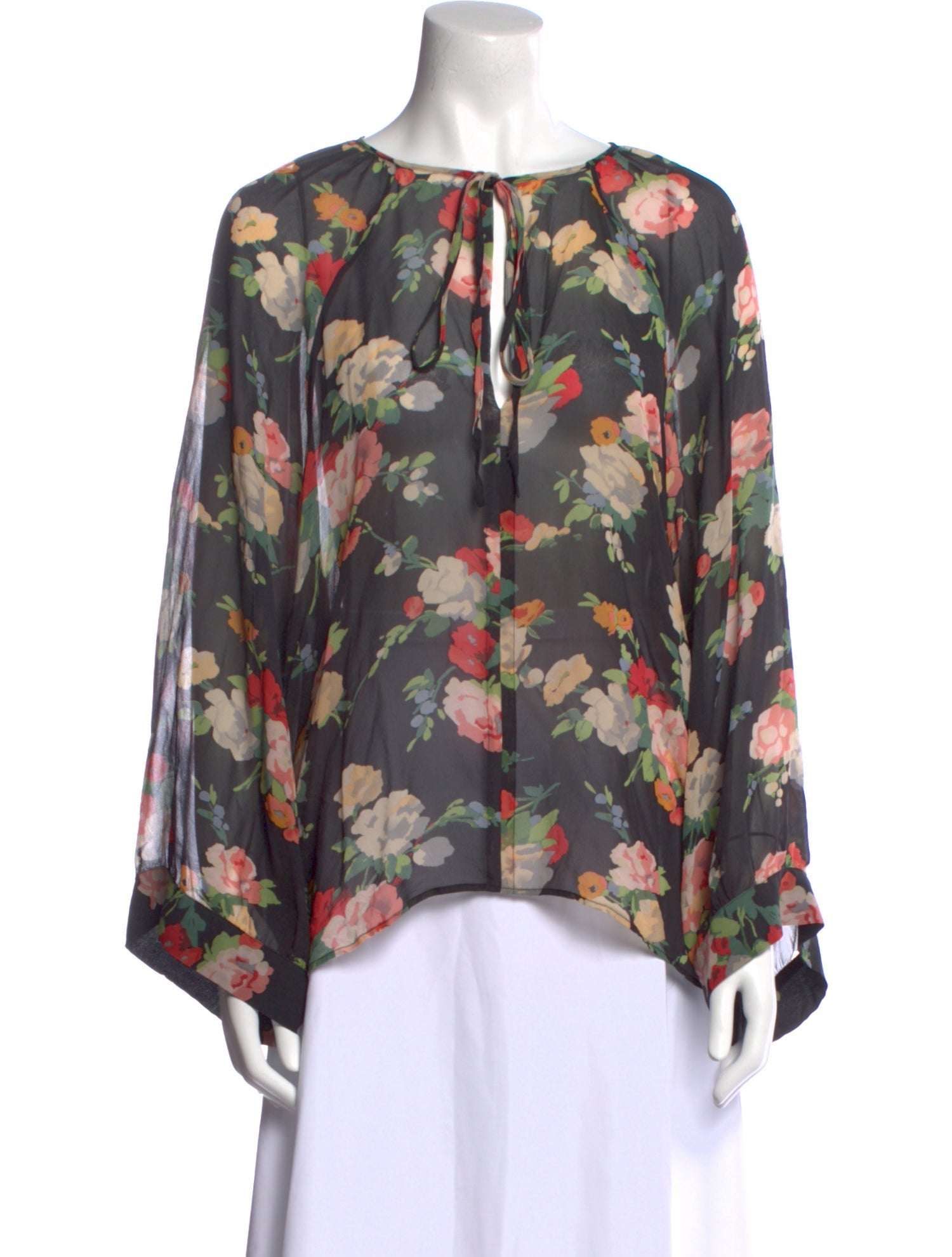 Nili Lotan Silk Floral Print Blouse