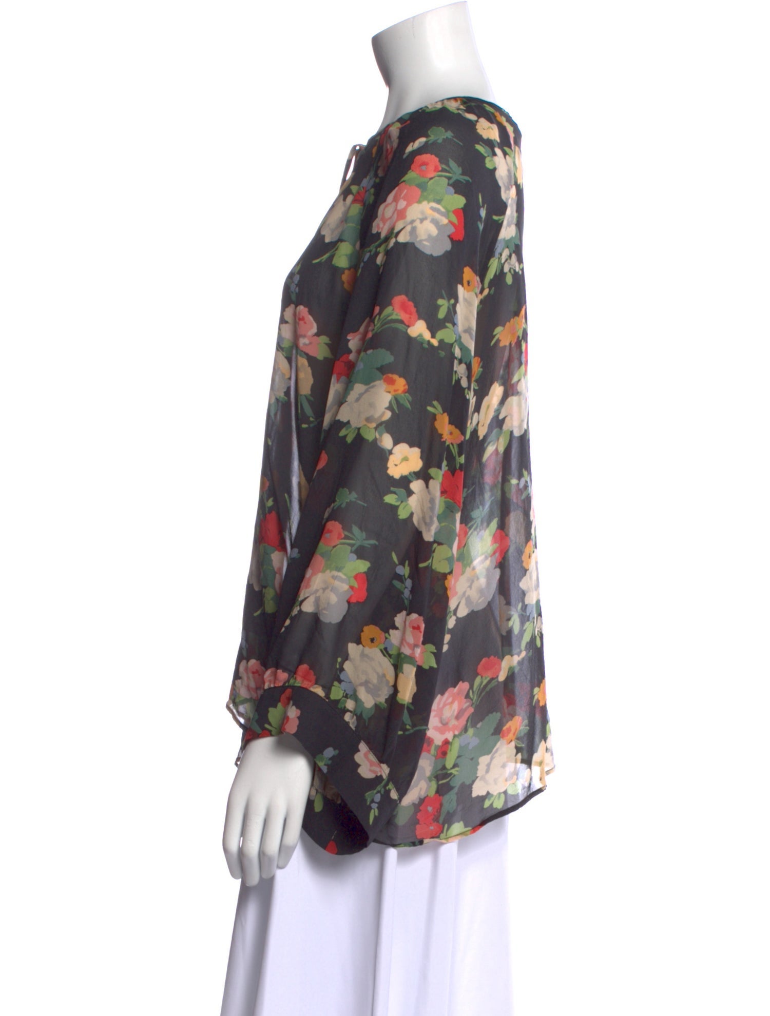 Nili Lotan Silk Floral Print Blouse