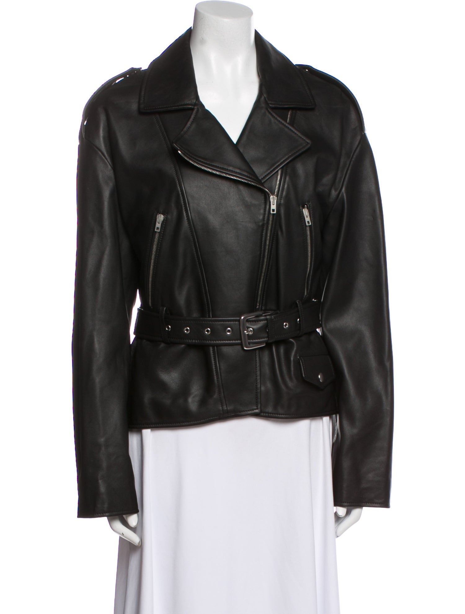 Nili Lotan Lamb Leather Biker Jacket