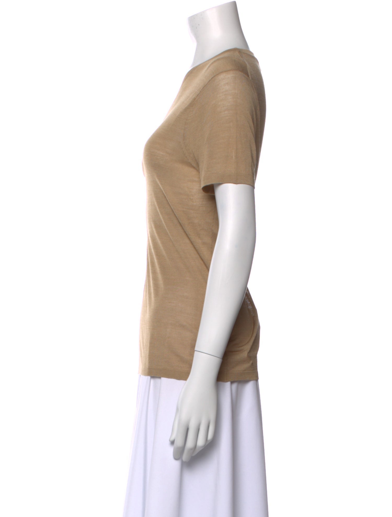 Nili Lotan Silk Scoop Neck T-Shirt