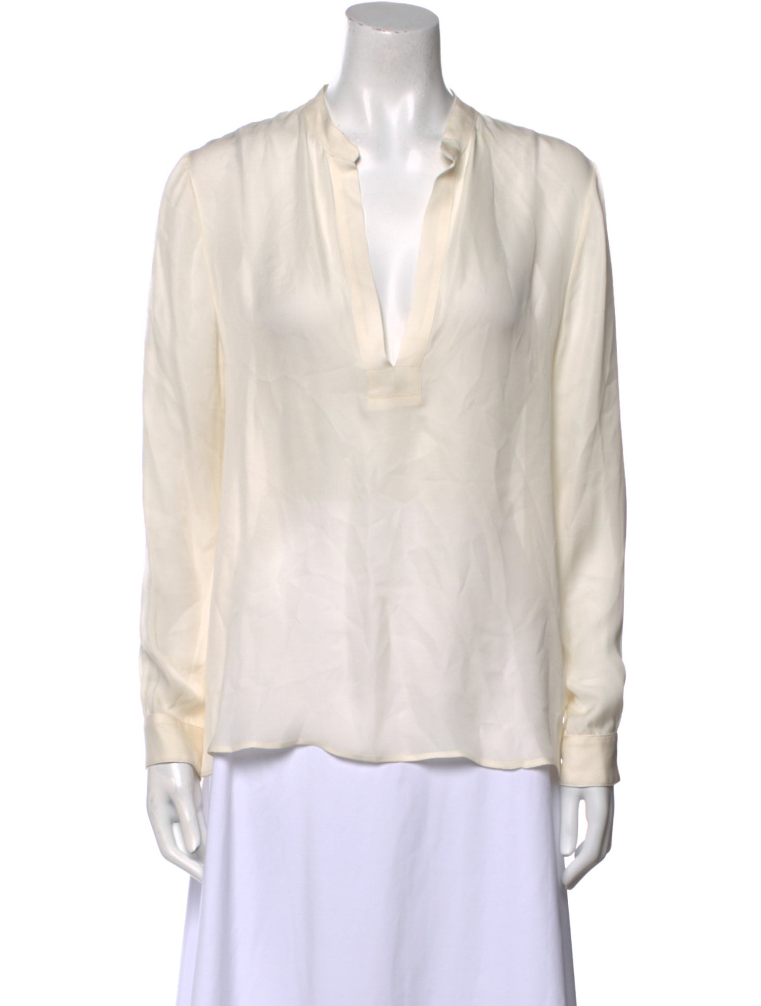 Nili Lotan Silk V-Neck Blouse