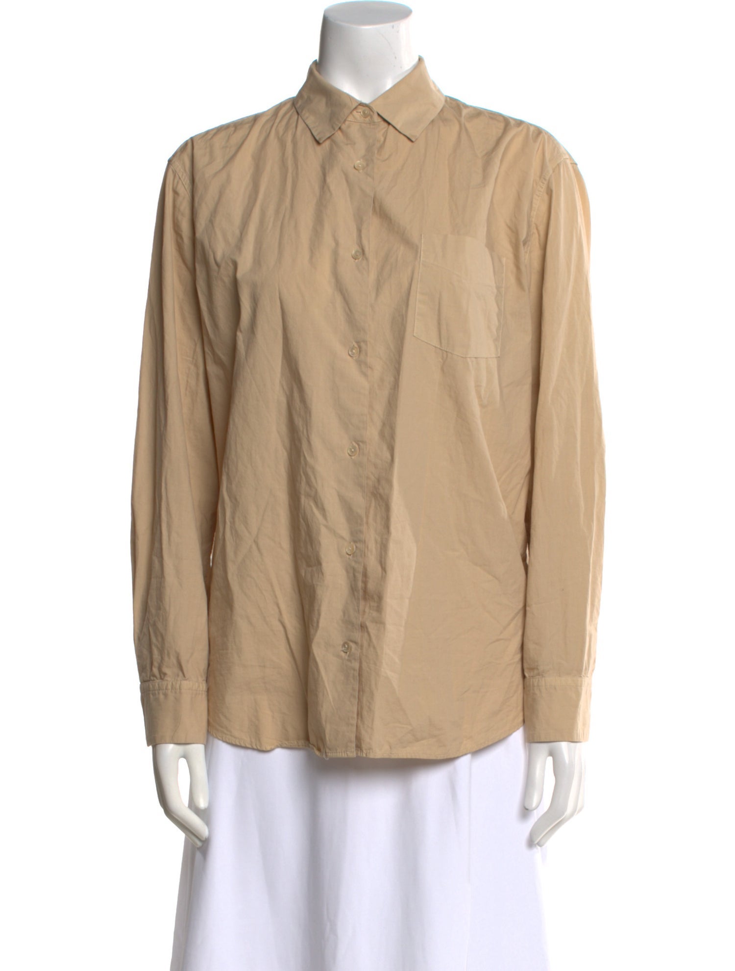 Nili Lotan Chambray Long Sleeve Button-Up Top