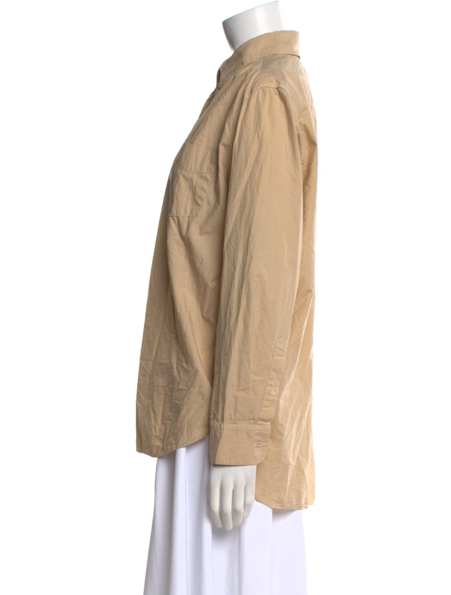 Nili Lotan Chambray Long Sleeve Button-Up Top