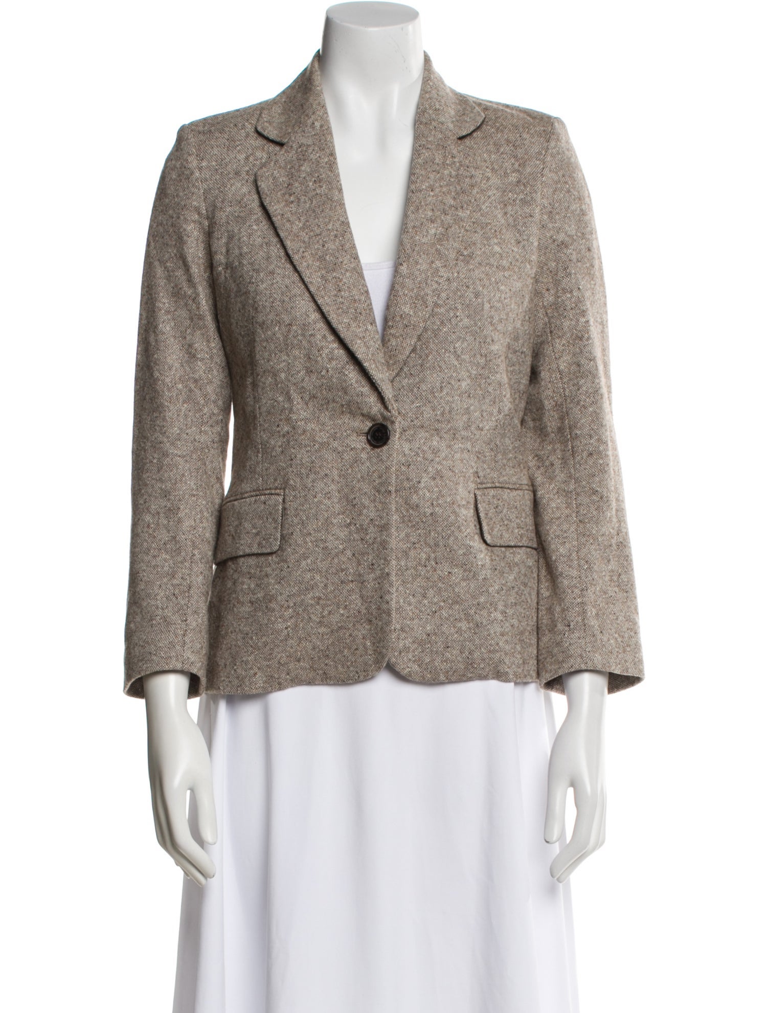 Nili Lotan Virgin Wool Tweed Pattern Blazer