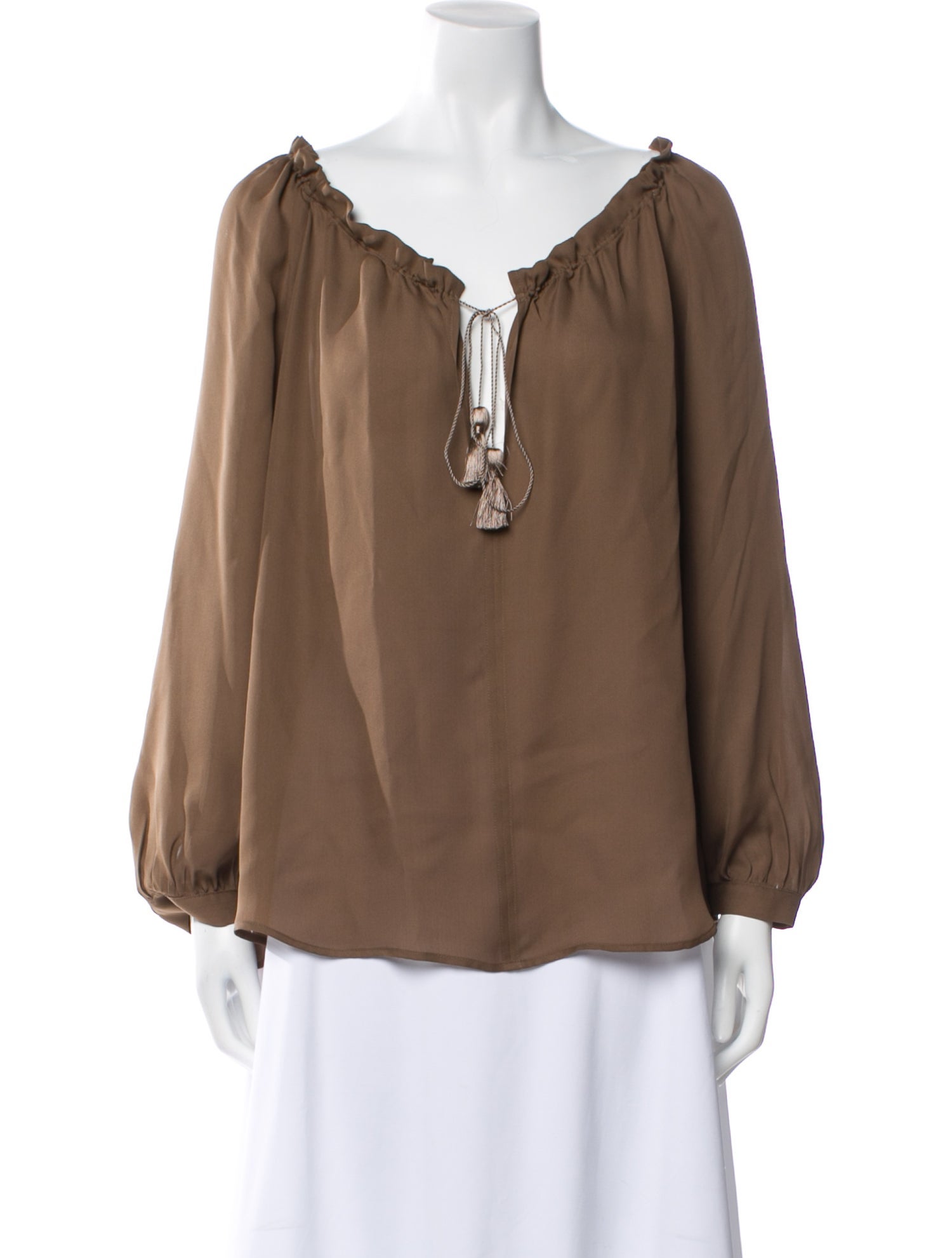 Nili Lotan Silk V-Neck Blouse