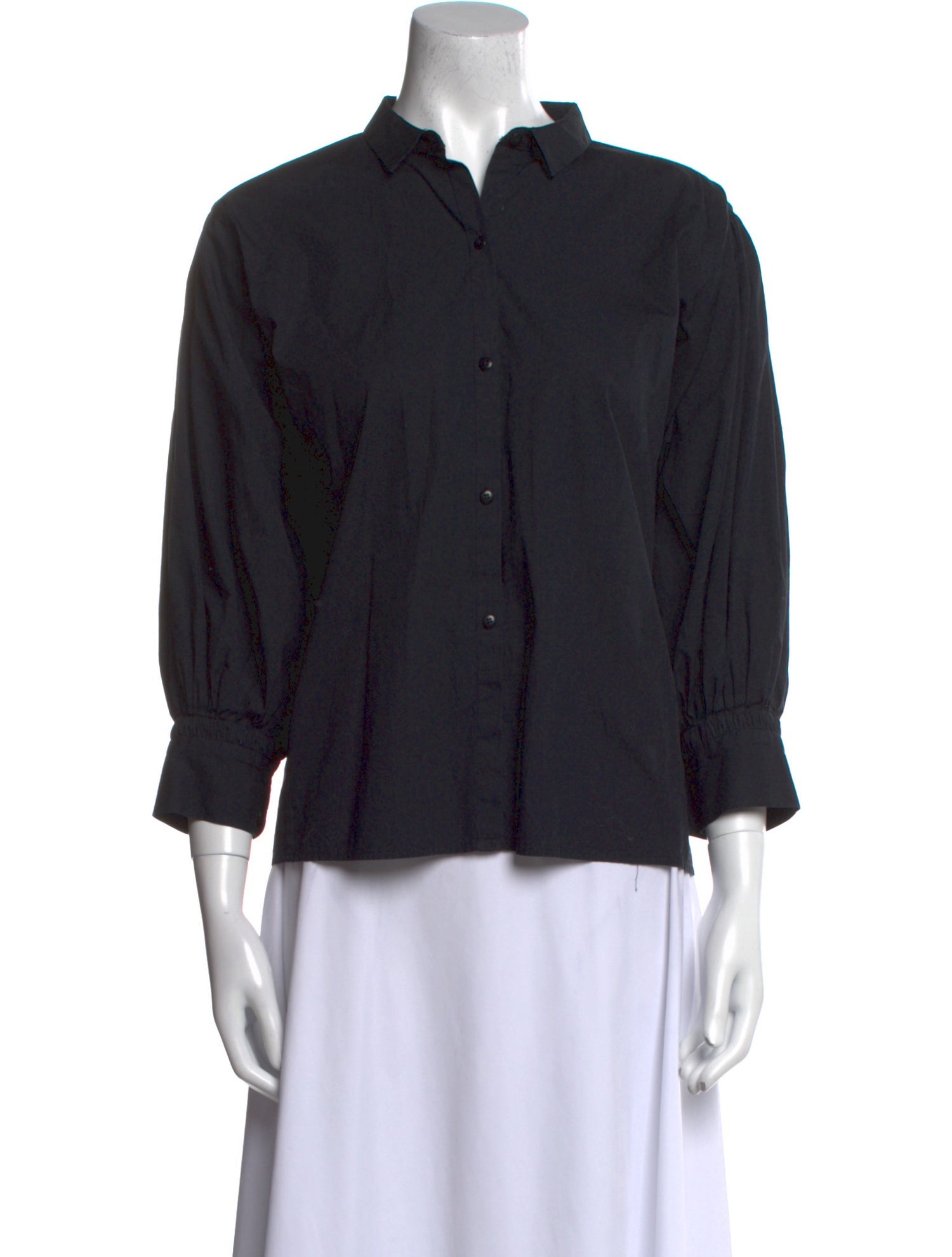 Nili Lotan Three-Quarter Sleeve Button-Up Top