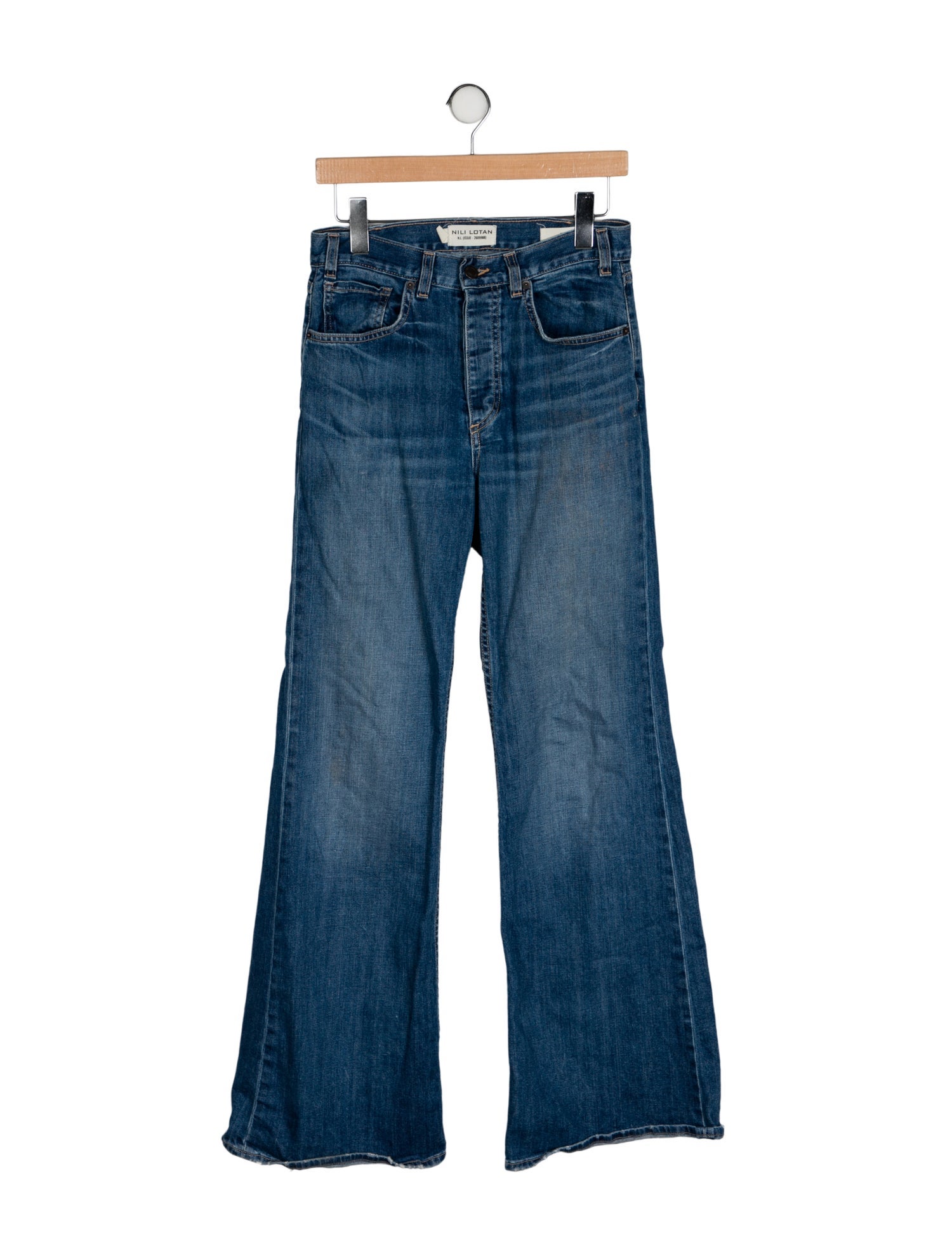 Nili Lotan Mid-Rise Wide Leg Jeans
