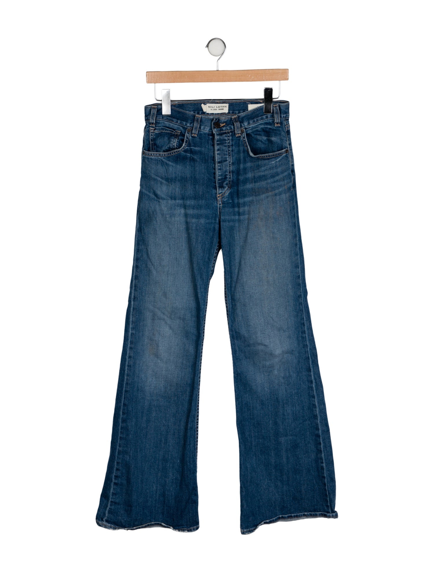 Nili Lotan Mid-Rise Wide Leg Jeans