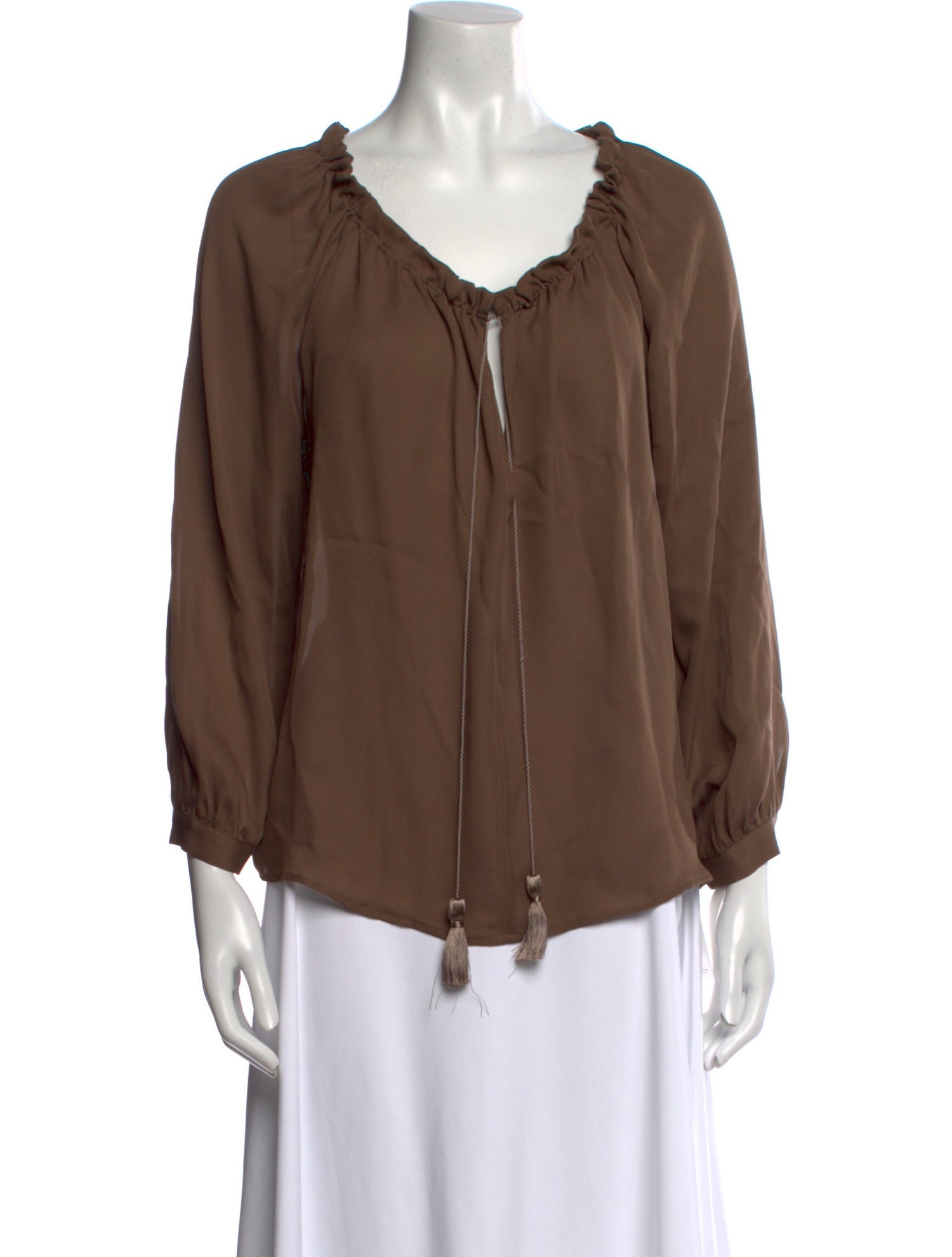 Nili Lotan Silk V-Neck Blouse