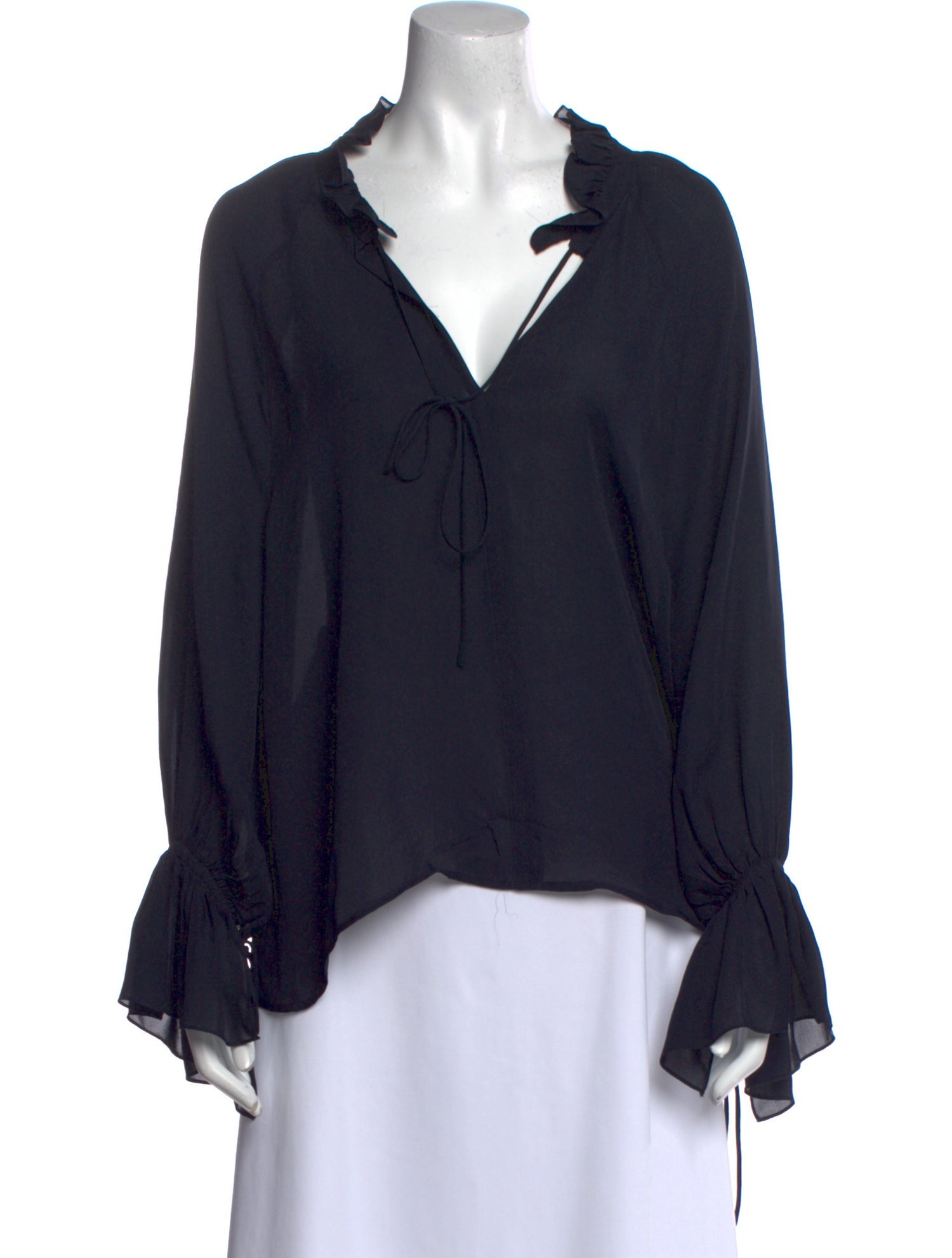 Nili Lotan Silk V-Neck Blouse