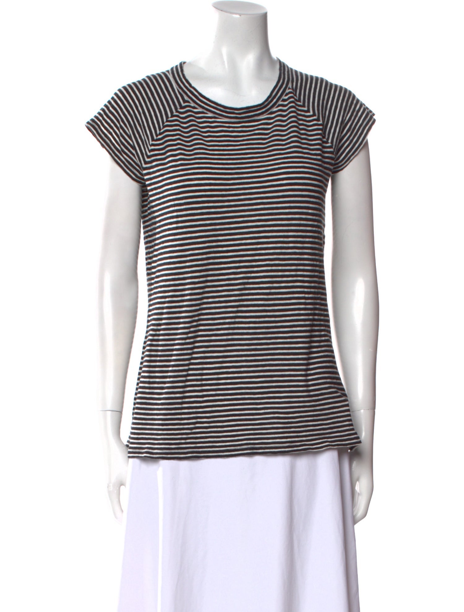 Nili Lotan Striped Crew Neck T-Shirt
