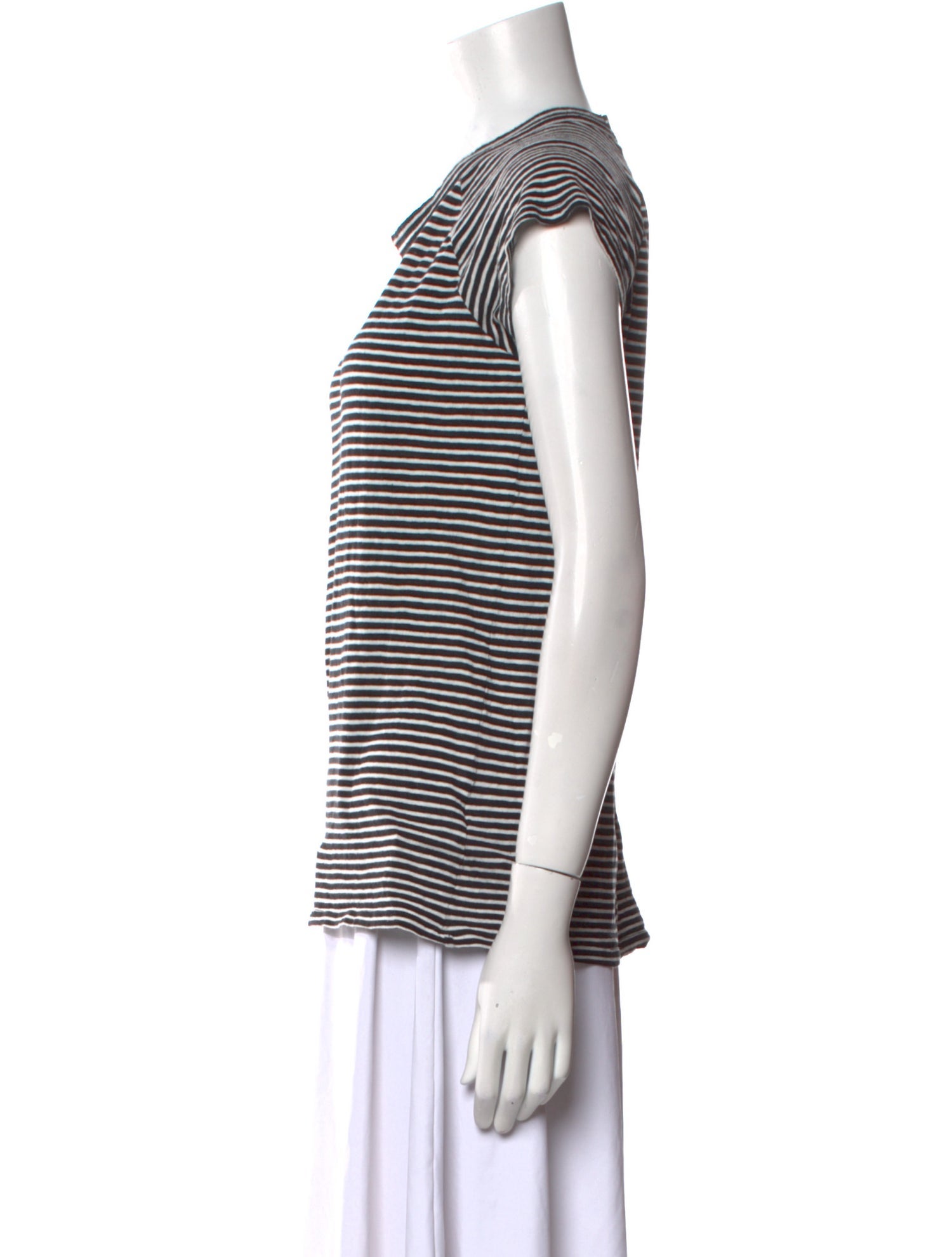 Nili Lotan Striped Crew Neck T-Shirt