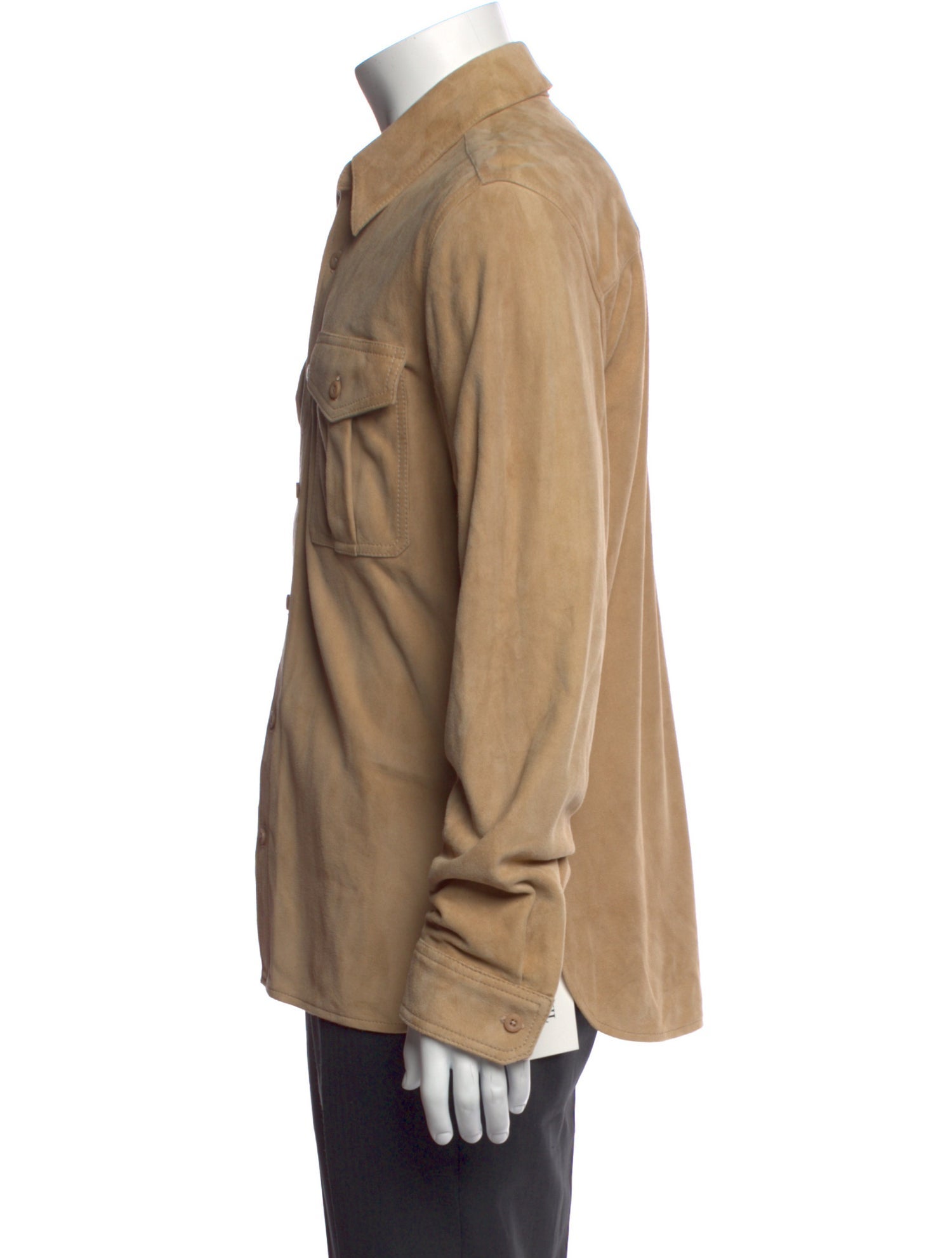 Nili Lotan Suede Long Sleeve Shirt