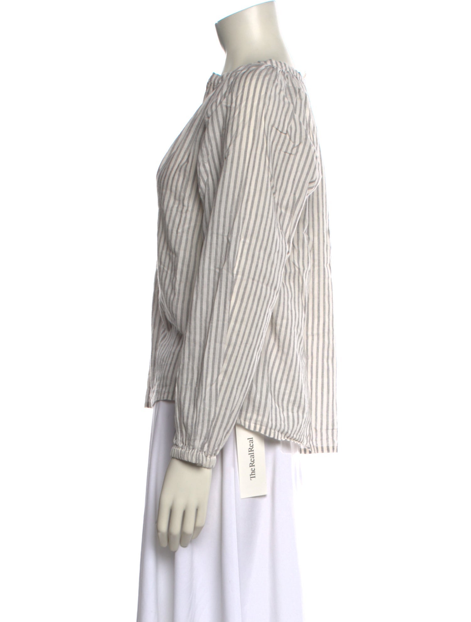 Nili Lotan Striped V-Neck Blouse