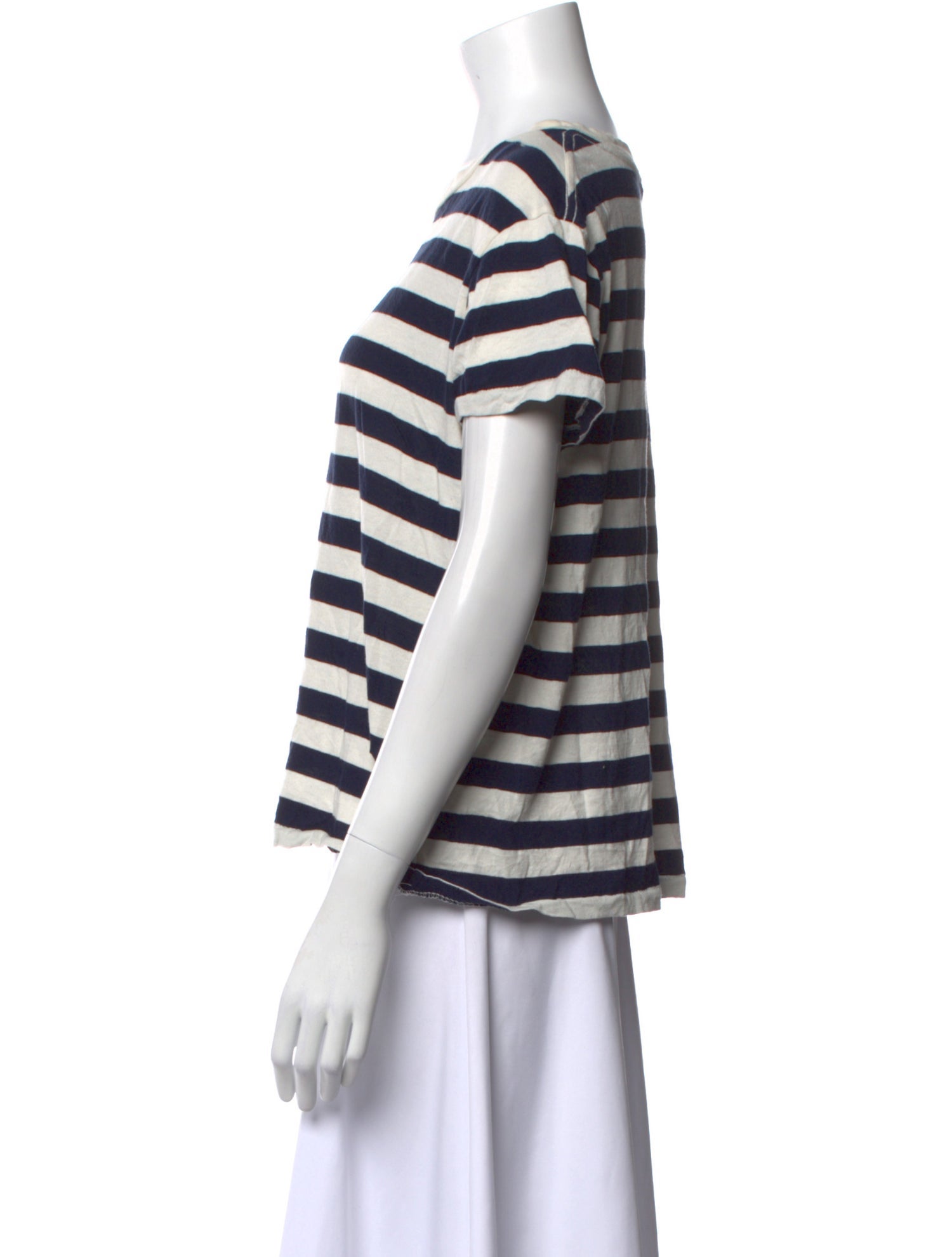 Nili Lotan Striped Scoop Neck T-Shirt