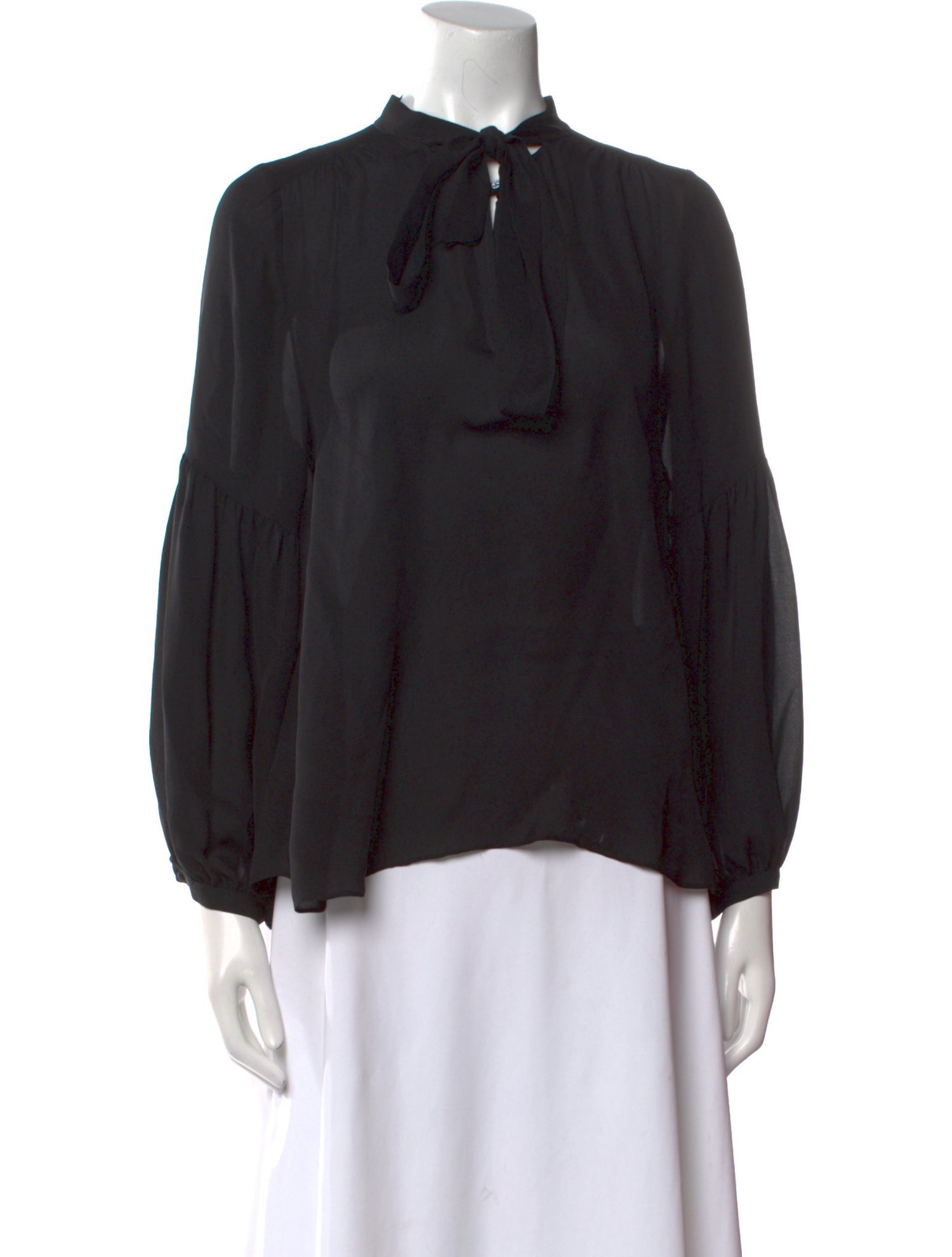 Nili Lotan Silk Mock Neck Blouse