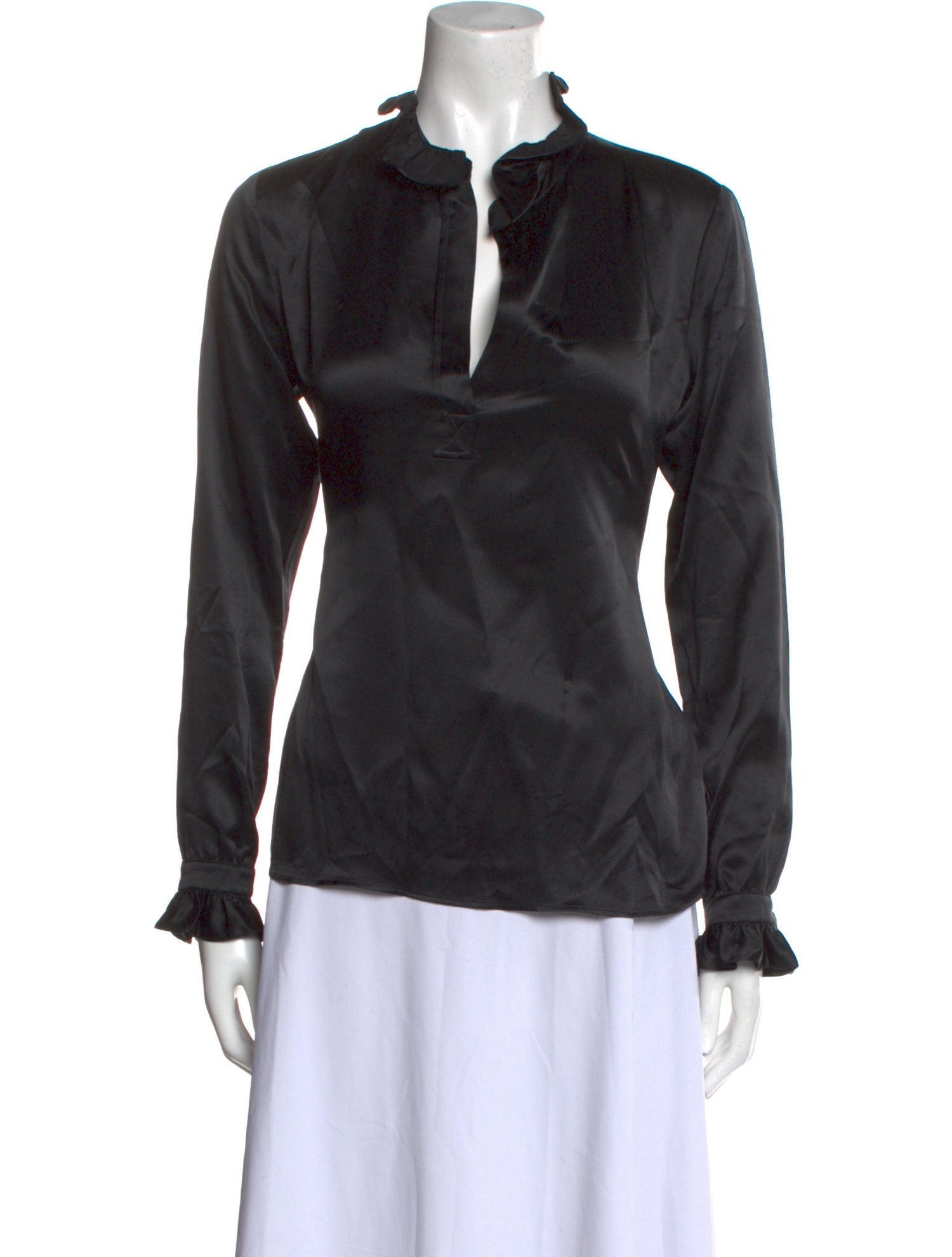 Nili Lotan Silk Long Sleeve Top