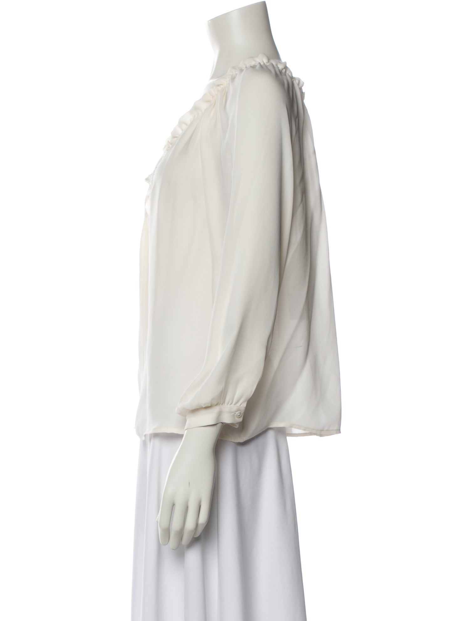 Nili Lotan Silk V-Neck Blouse