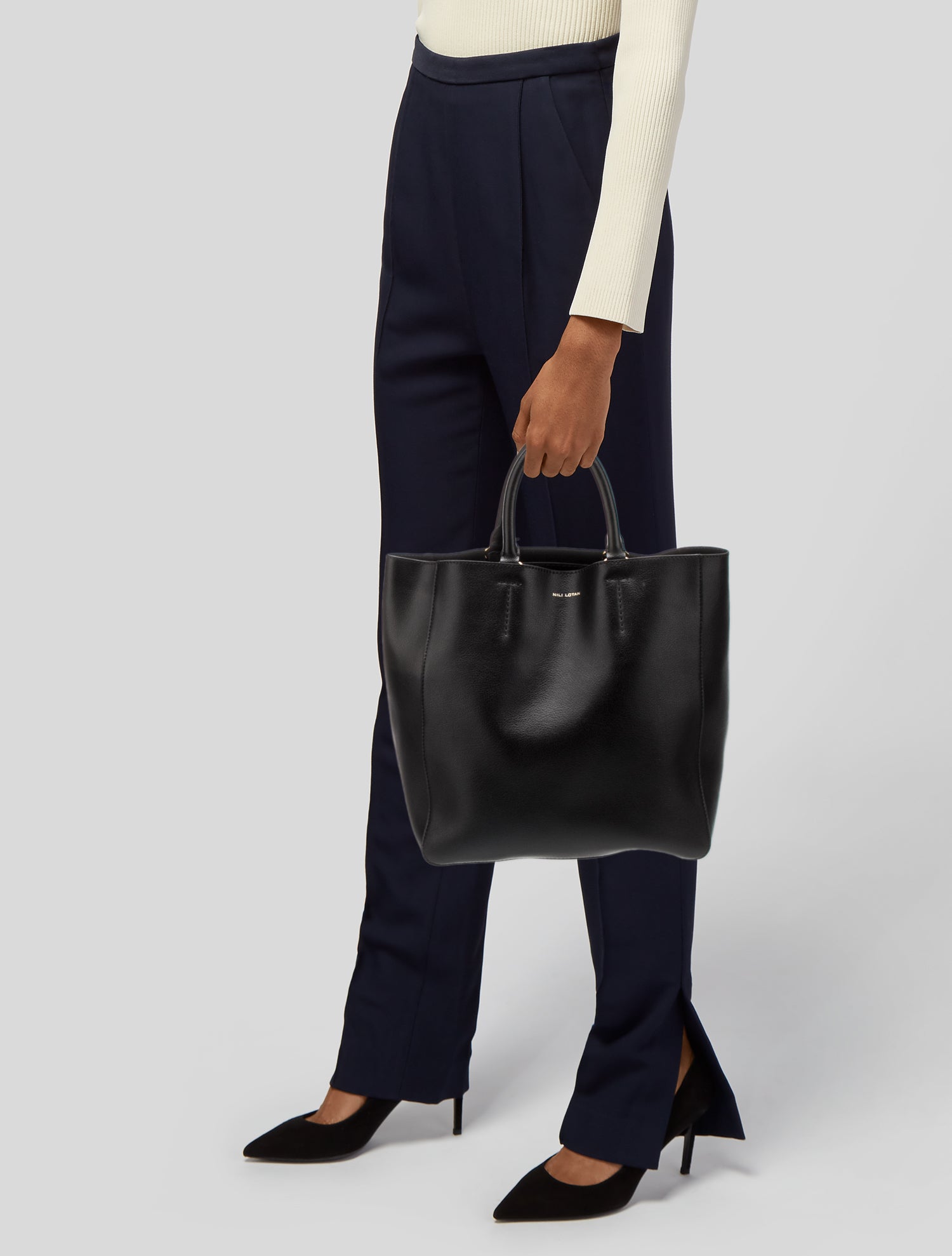 Nili Lotan Leather Top Handle Bag