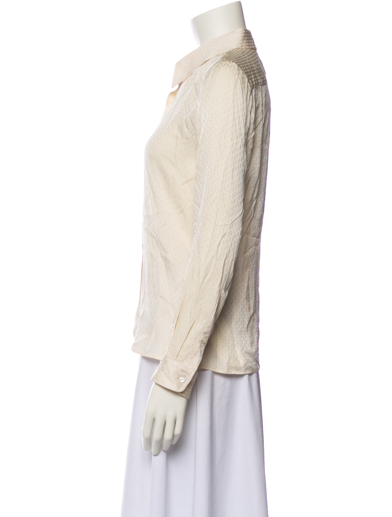 Nili Lotan Silk Long Sleeve Button-Up Top w/ Tags