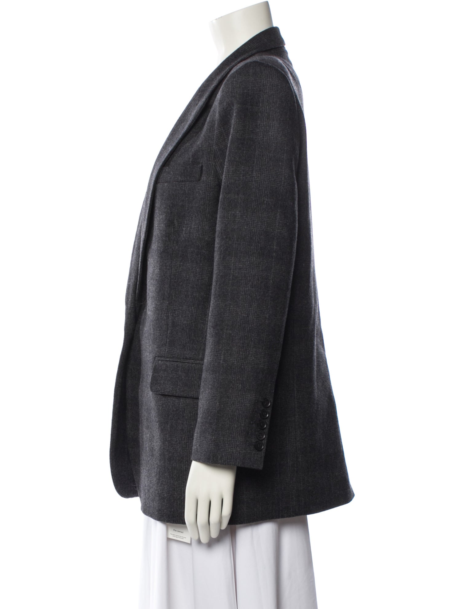 Nili Lotan Wool Plaid Print Blazer