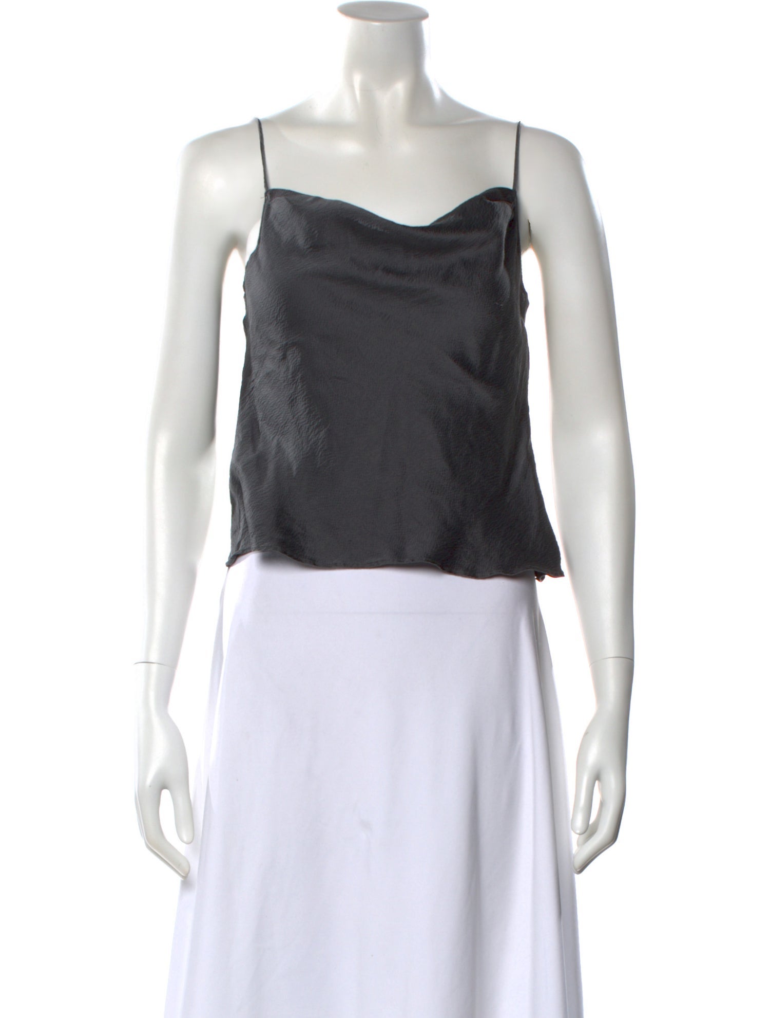 Nili Lotan Silk Square Neckline Crop Top