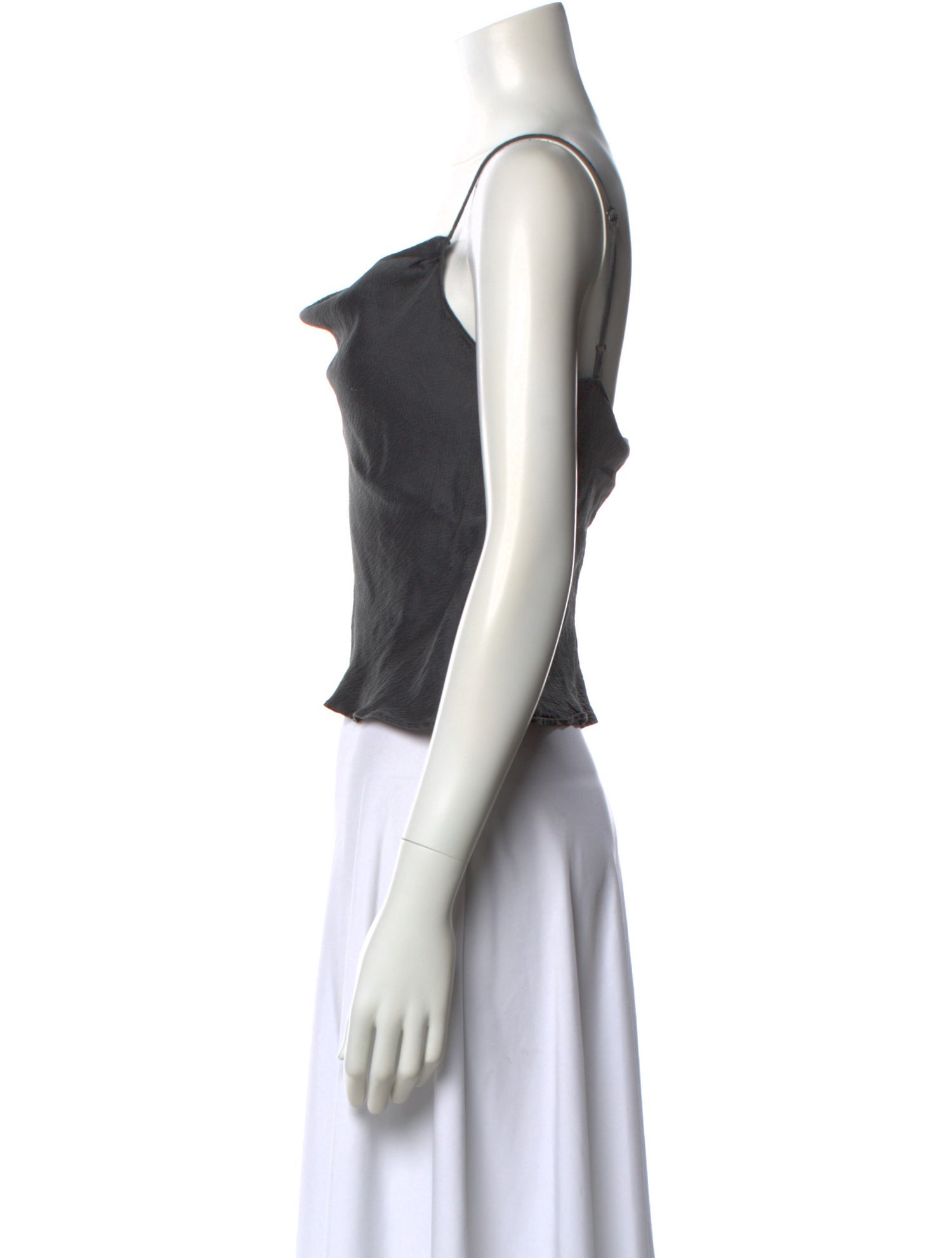 Nili Lotan Silk Square Neckline Crop Top