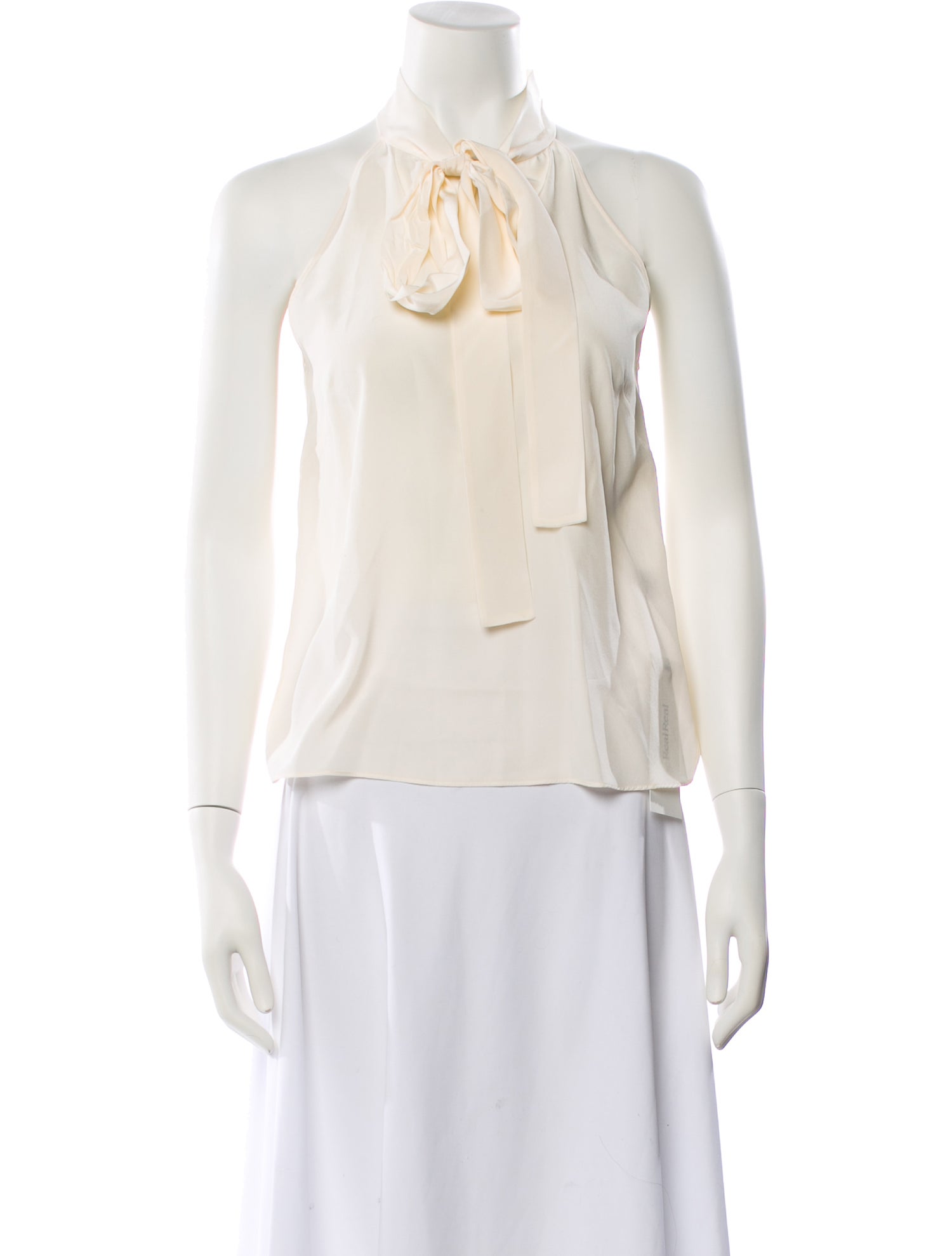 Nili Lotan Silk Tie Neck Top