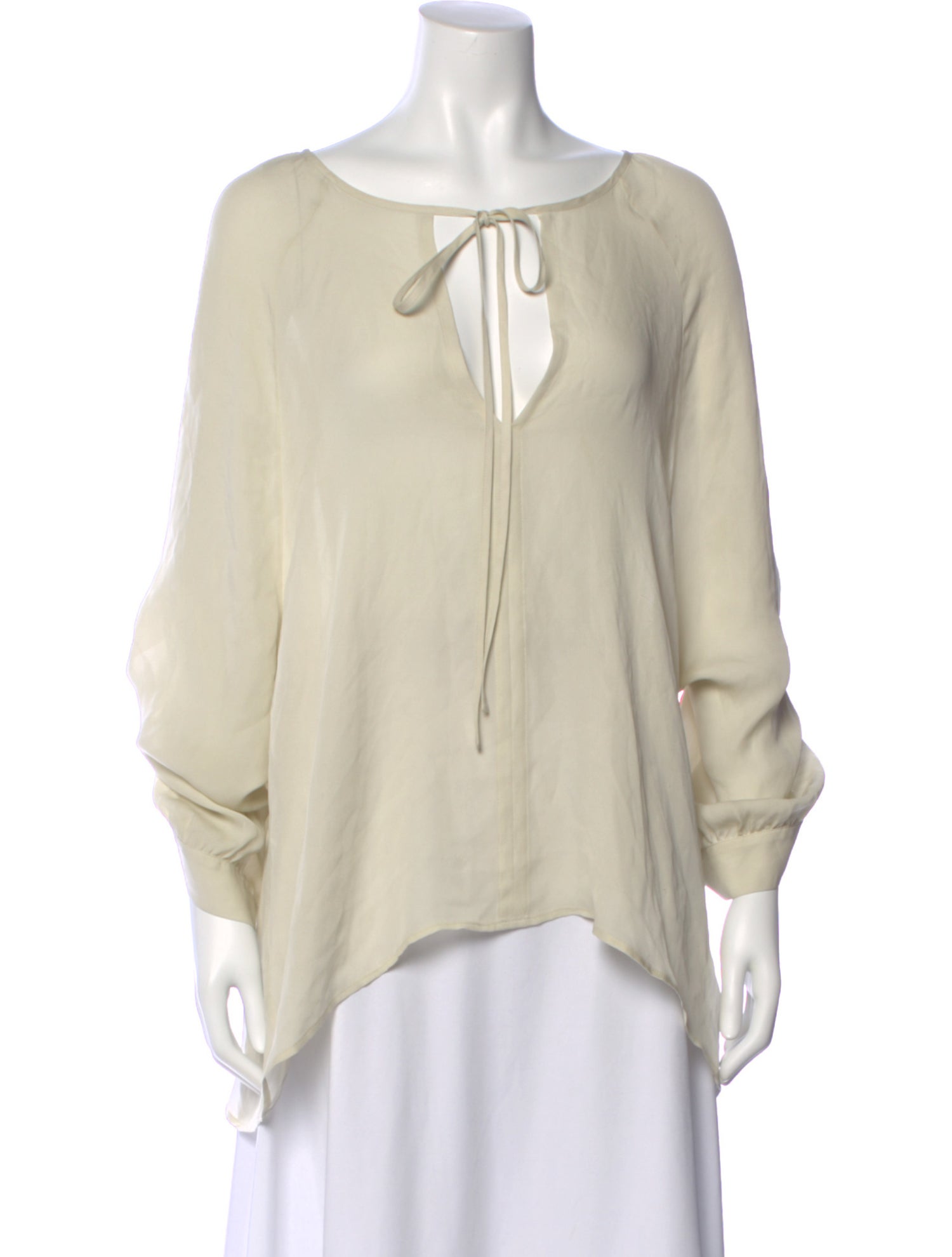 Nili Lotan Silk Tie Neck Blouse