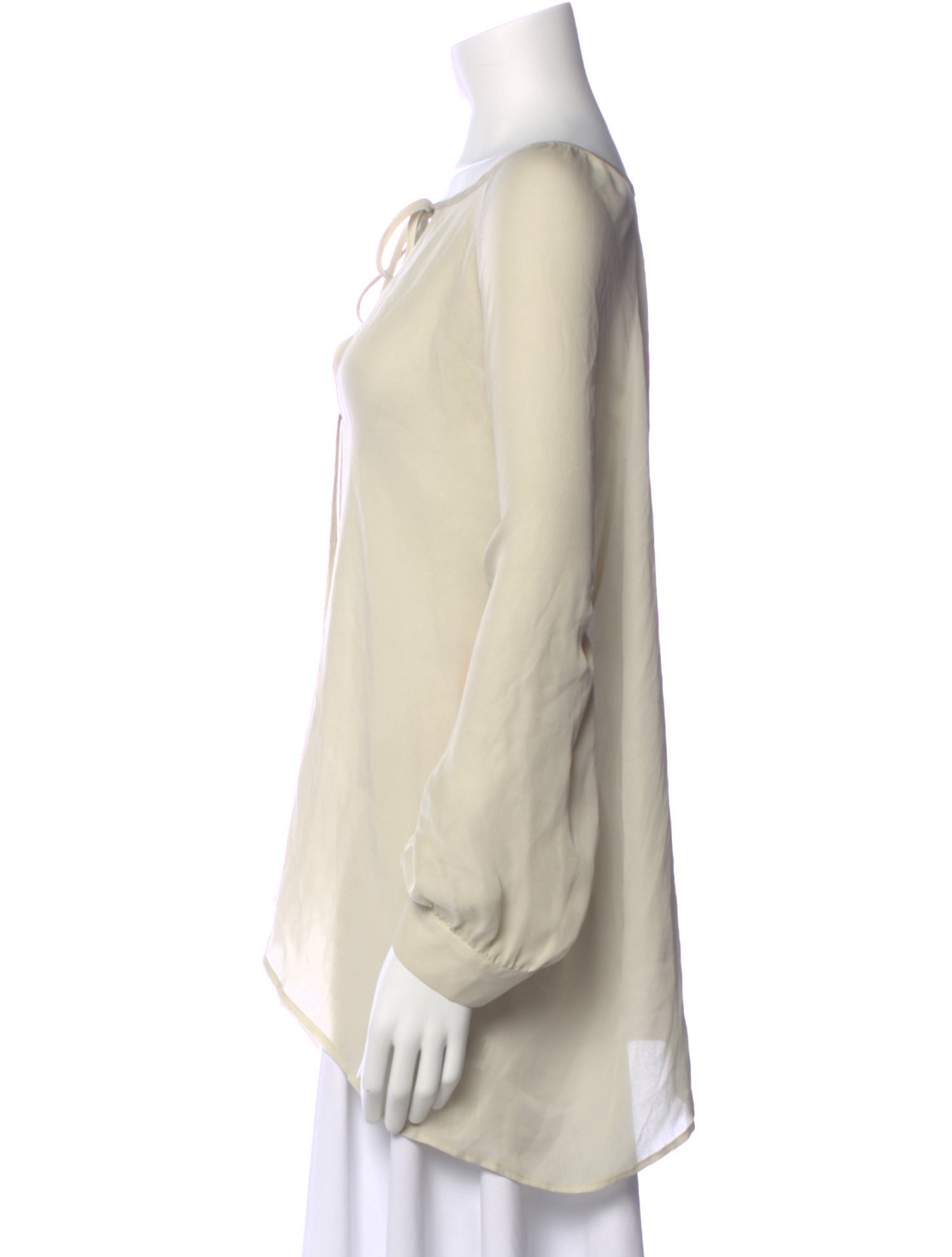 Nili Lotan Silk Tie Neck Blouse