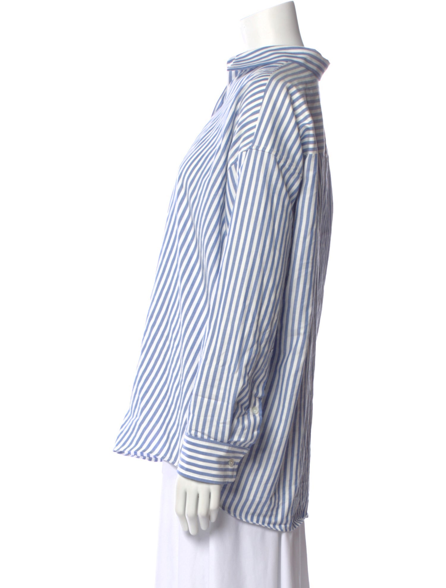 Nili Lotan Striped Long Sleeve Button-Up Top